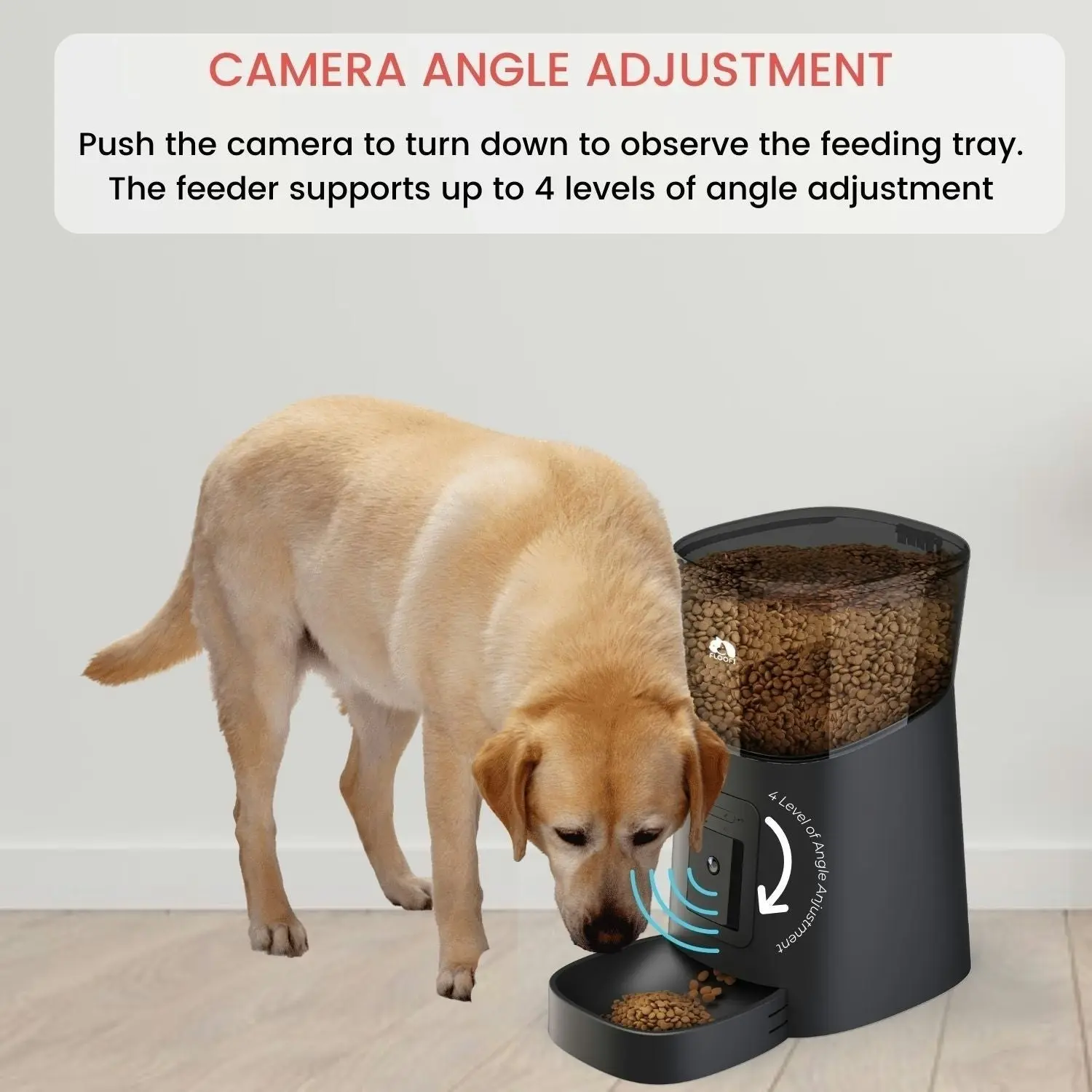 Floofi Automatic Voice Interaction & Event Record Camera 6L Smart Pet Feeder - Black