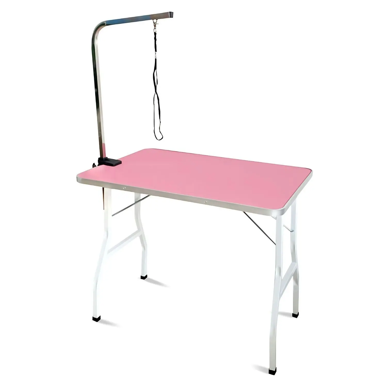 Floofi Foldable Adjustable Height 90cm Single Pole Pet Grooming Table - Pink