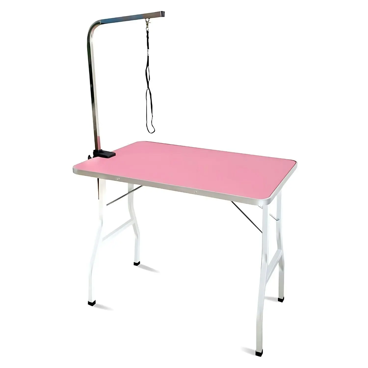 Floofi Foldable Adjustable Height 90cm Single Pole Pet Grooming Table - Pink