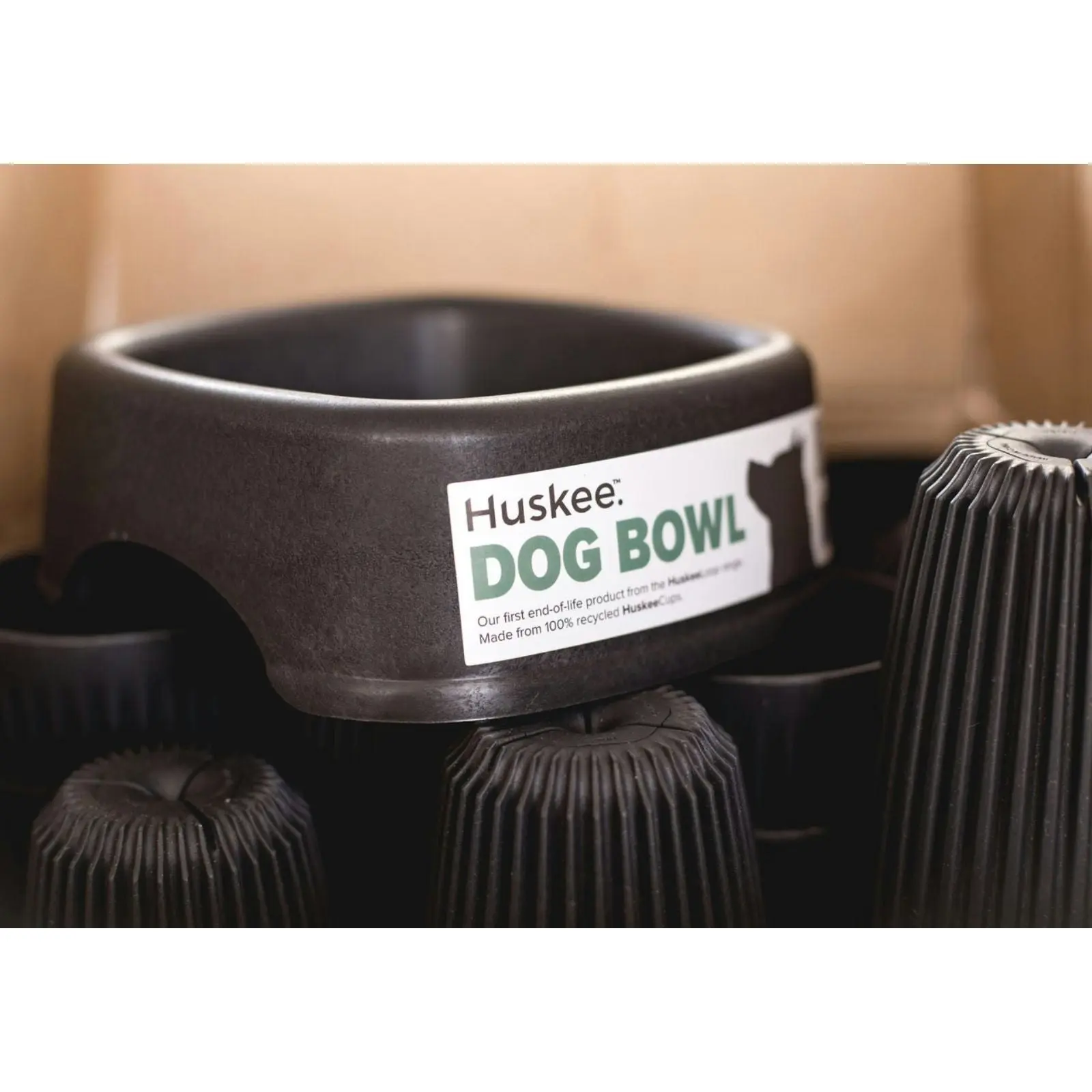 Huskee Portion Control Training Aid Dog Bowl Charcoal