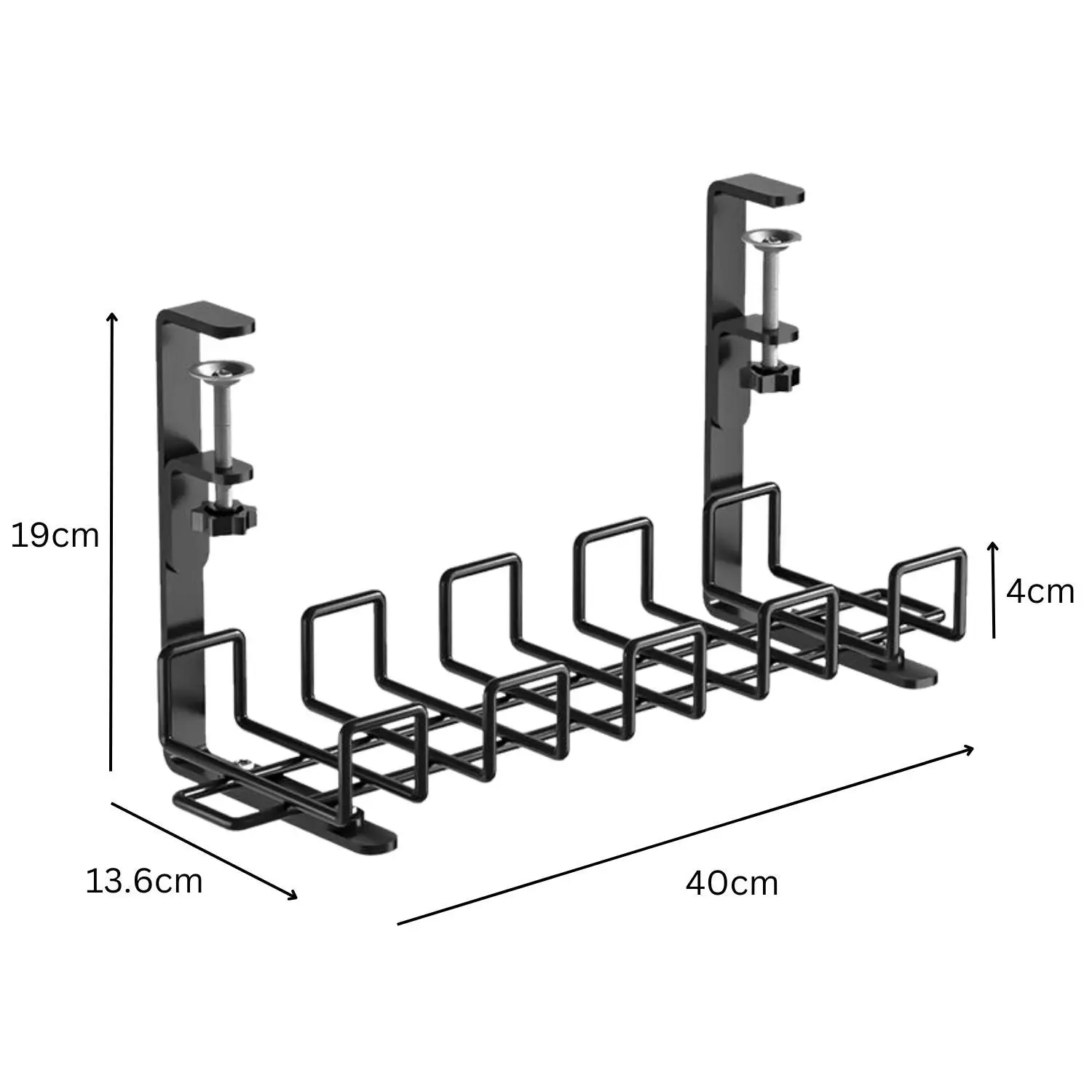 Gominimo Cable Management Tray with Vented Design No Drilling Type Black