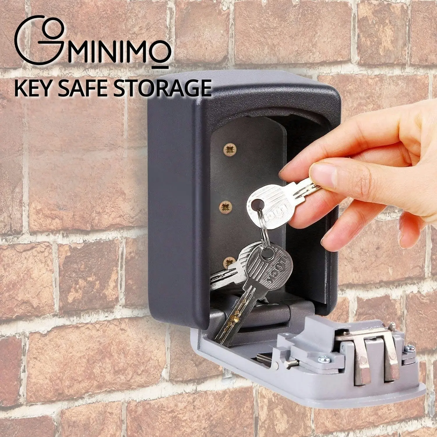 Gominimo 4 Digit Combination Resettable 5 Keys Safe Storage Wall Mountable Key Lock Box