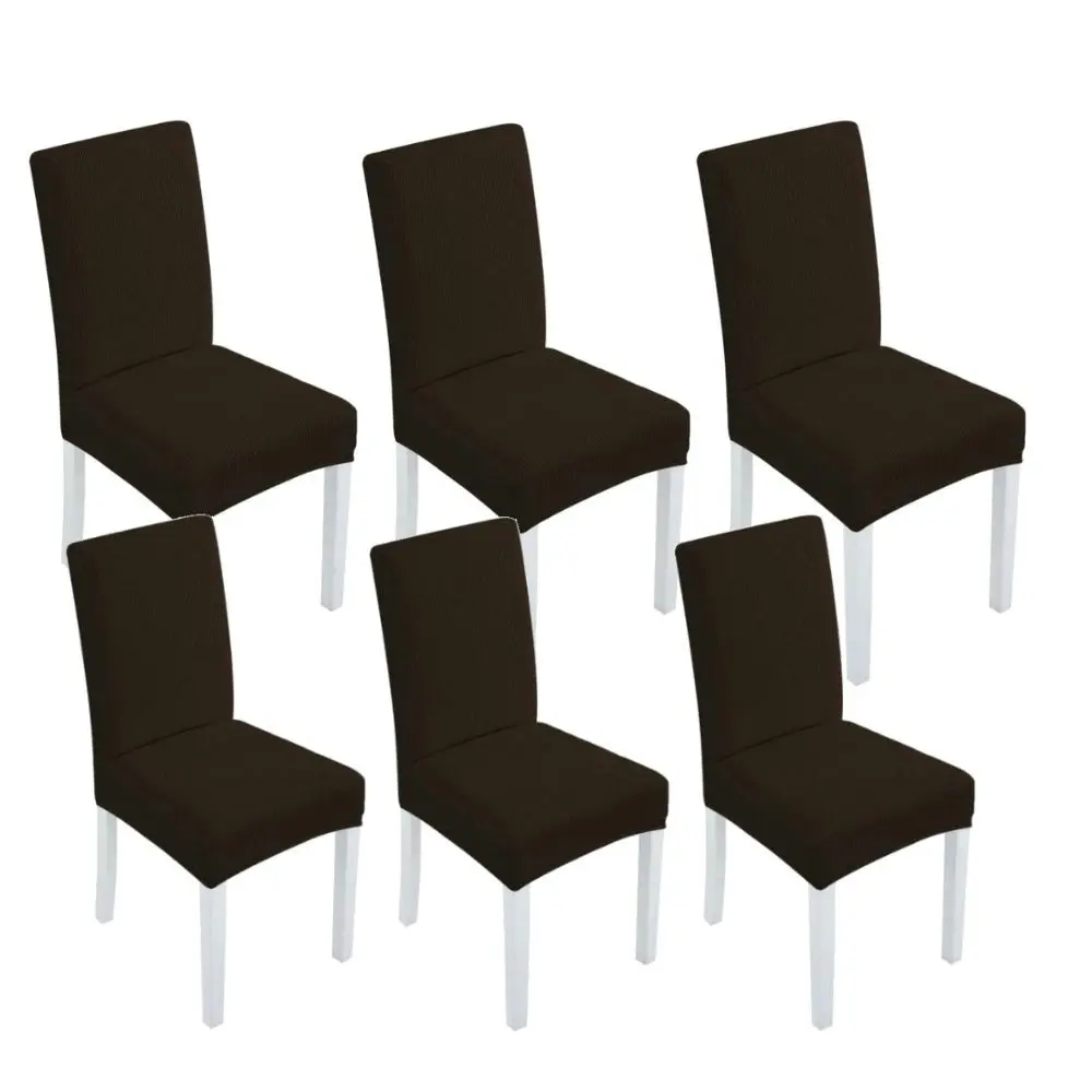 Gominimo 6pcs Dining Chair Slipcovers Fit Most/ Protective Covers Dark Brown