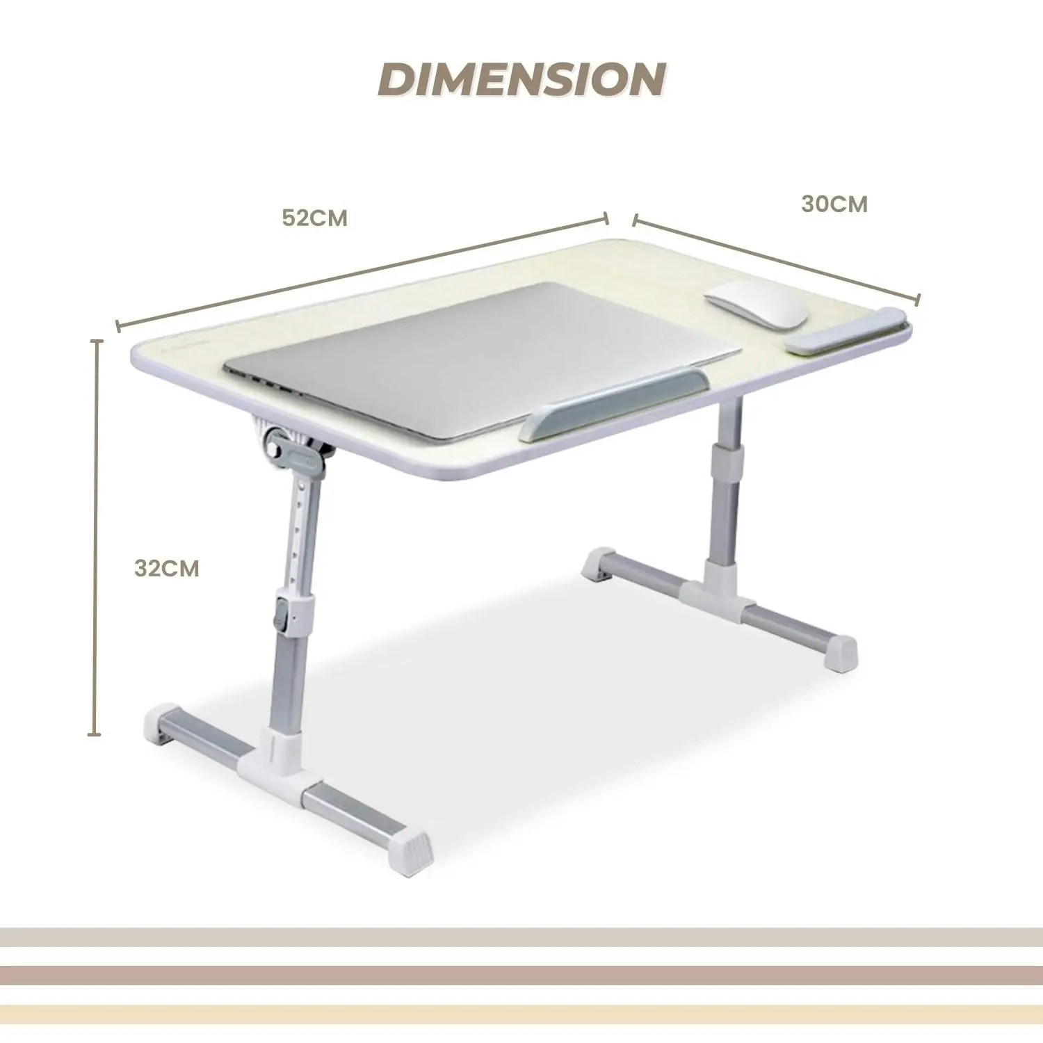 Ekkio Adjustable Laptop Bed Table, Portable Standing Desk, Foldable Sofa Breakfast Tray, Notebook Stand Reading Holder for Couch Floor Kids