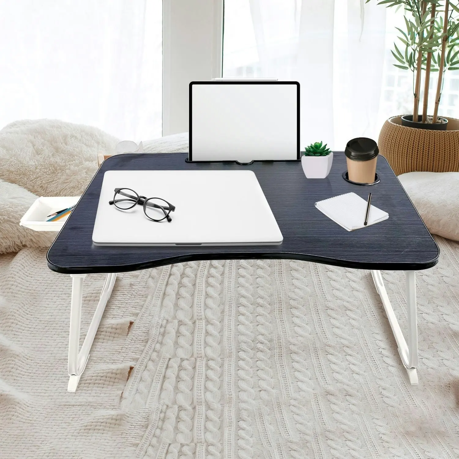 Ekkio Extra Large Multifunctional Portable Bed Tray Laptop Desk (Black) EK-BT-101-OEJ