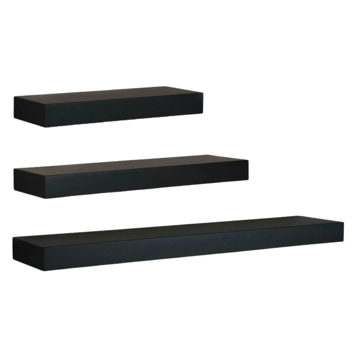 Ekkio Floating Shelf Set of 3 DIY Easy to Set up Space Saving Black