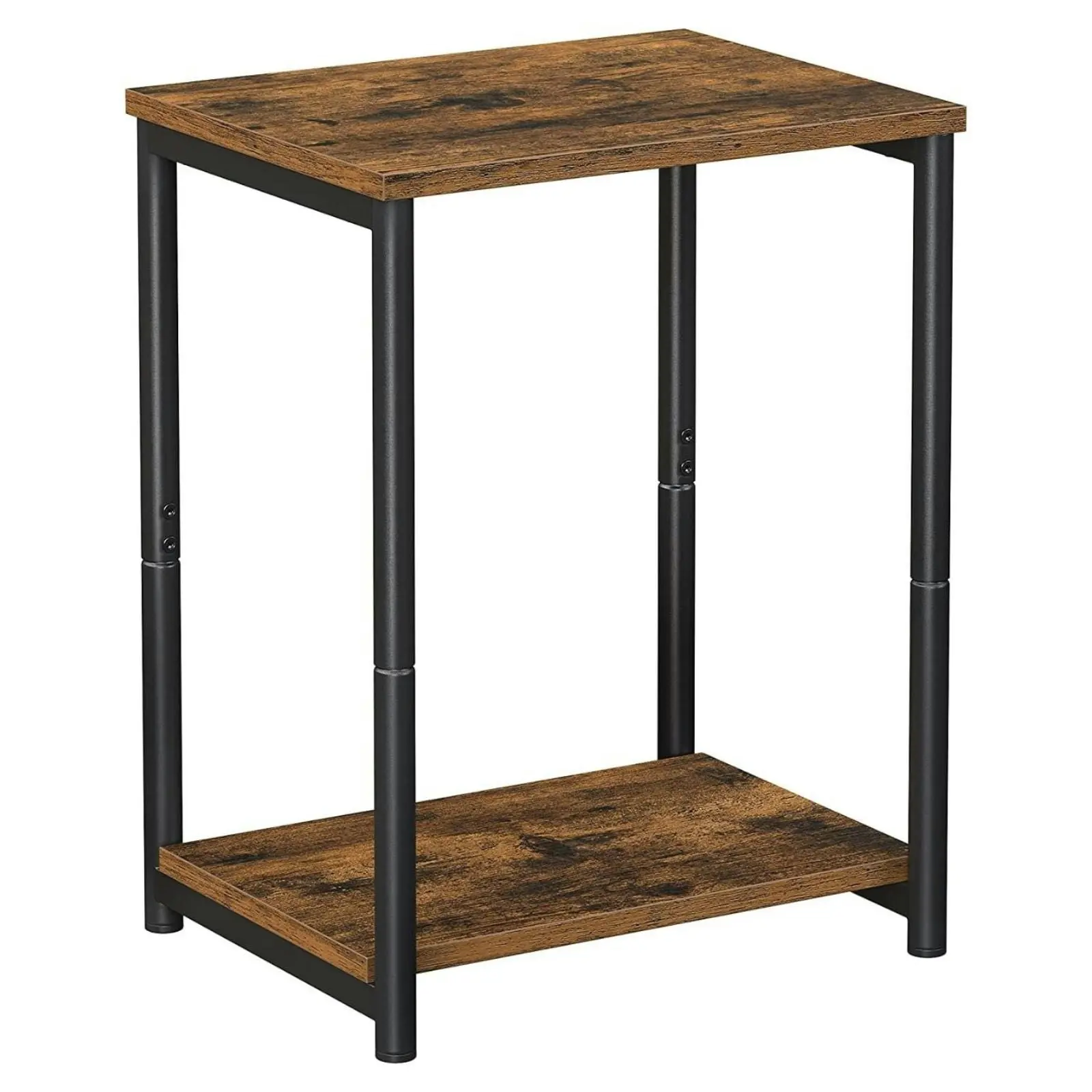 VASAGLE Bedside Nightstand Desk with Open Shelf Coffee Side Table - Rustic Brown