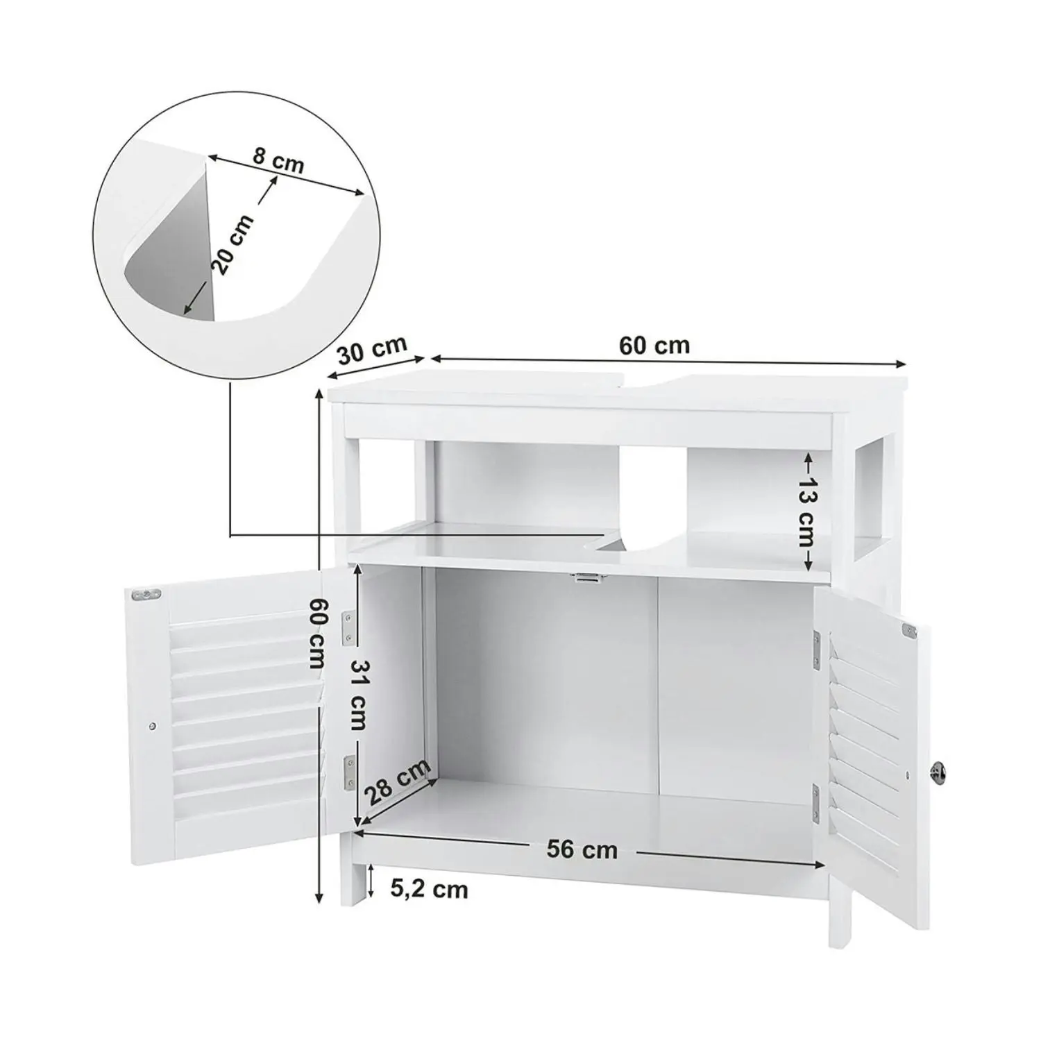 VASAGLE Under Sink Storage Sink Cabinet - Bathroom Undersink Vanity