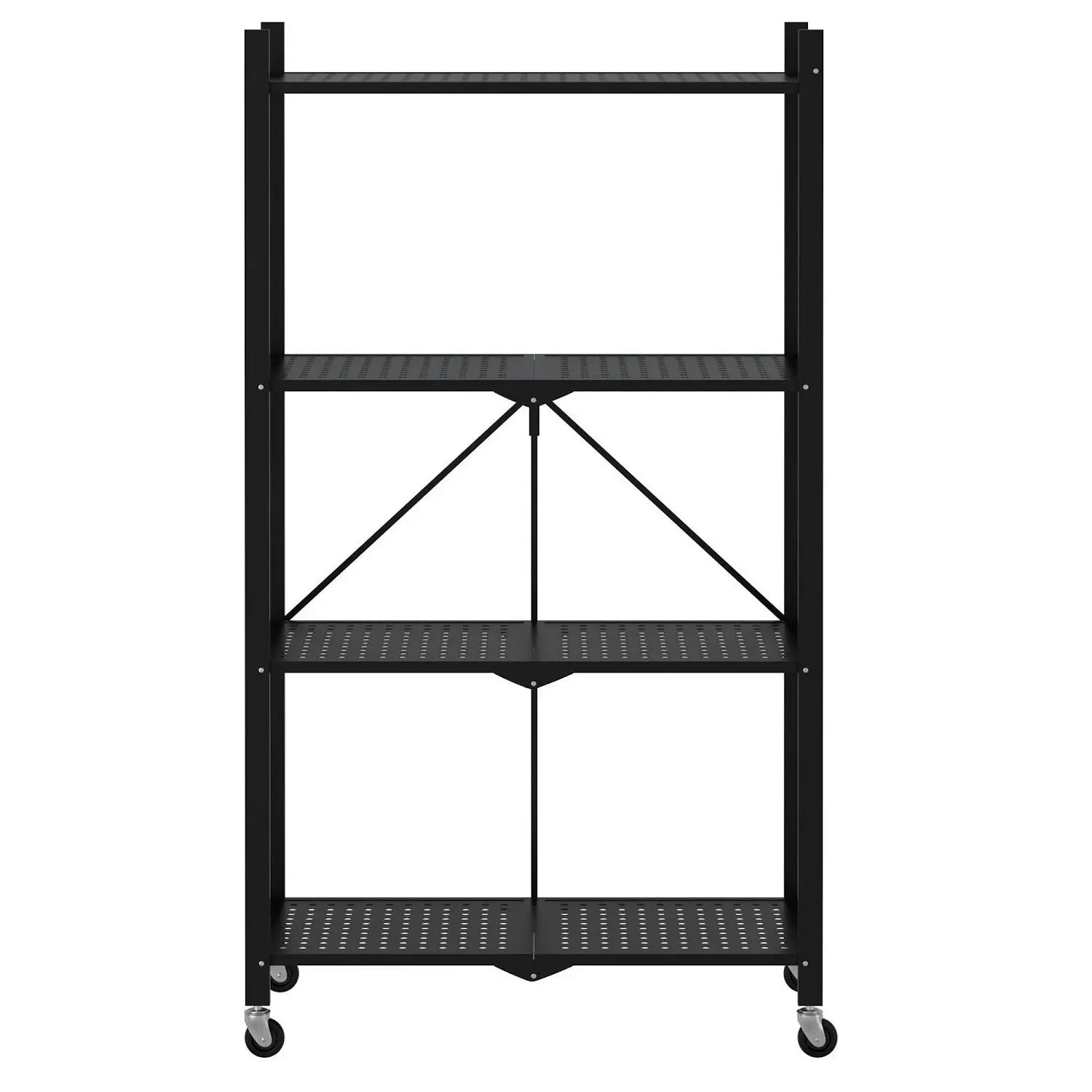 Ekkio 4 Tier Foldable Collapsible Kitchen Display Rack Storage Shelf - Black