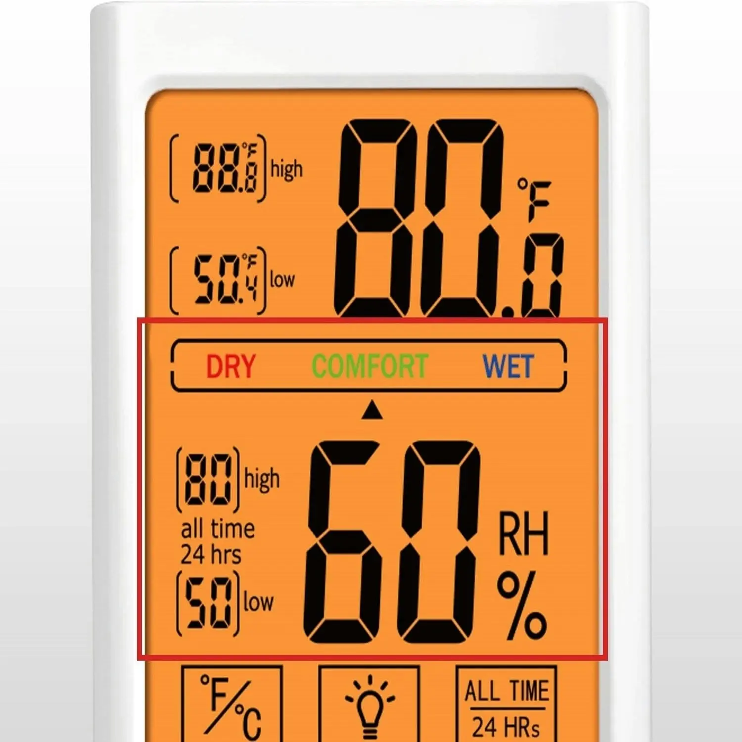 Gominimo 10 Seconds Refresh Rate Thermo Hygrometer Has Backlight White