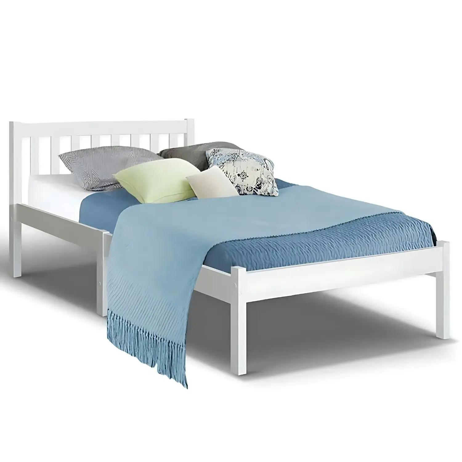 Ekkio Single Wooden Bed Frame - White