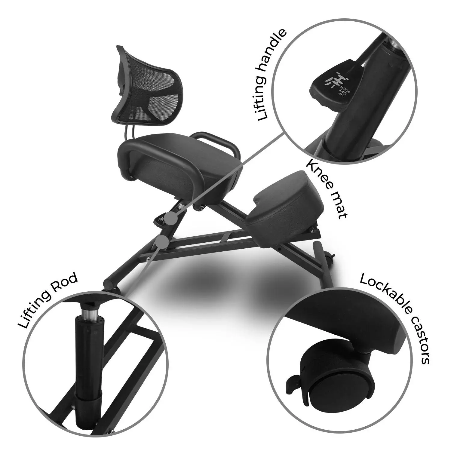 Ekkio Kneeling Chair Computer Ergonomic Office Stool Adjustable Home Work Furniture