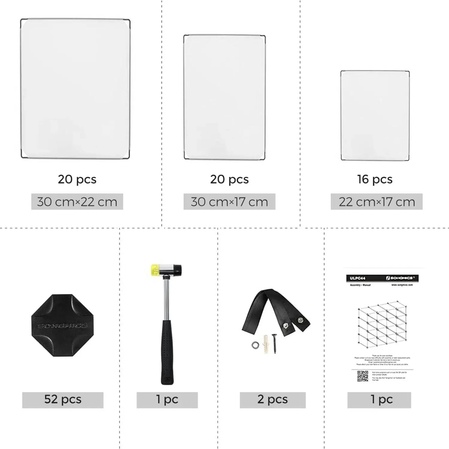 SONGMICS Customizable Display Box Rack Storage 15 Slots Shoe Organiser - Clear