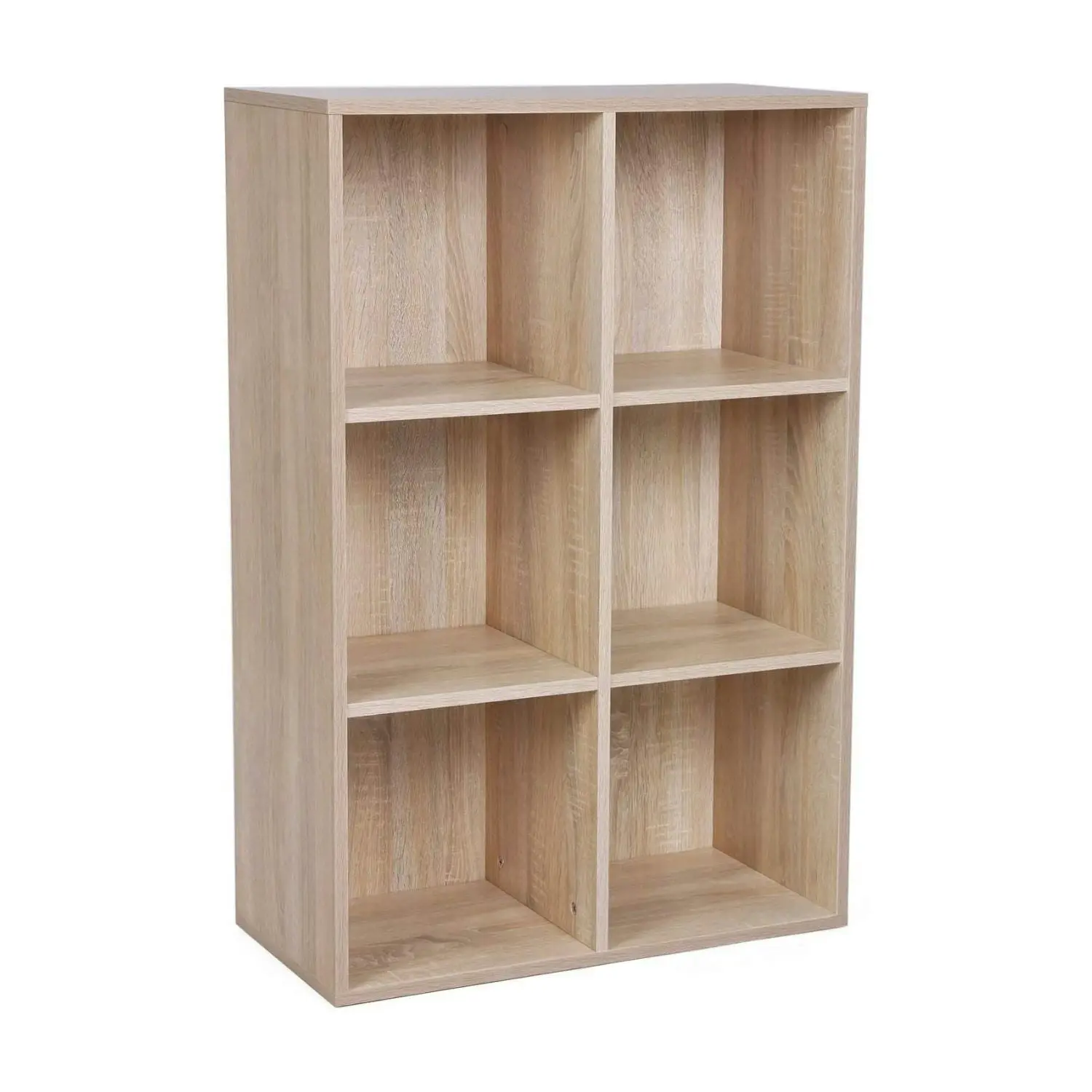 VASAGLE 6 Cubes Bookcase Display Shelf Storage Rack Bookshelf - Oak