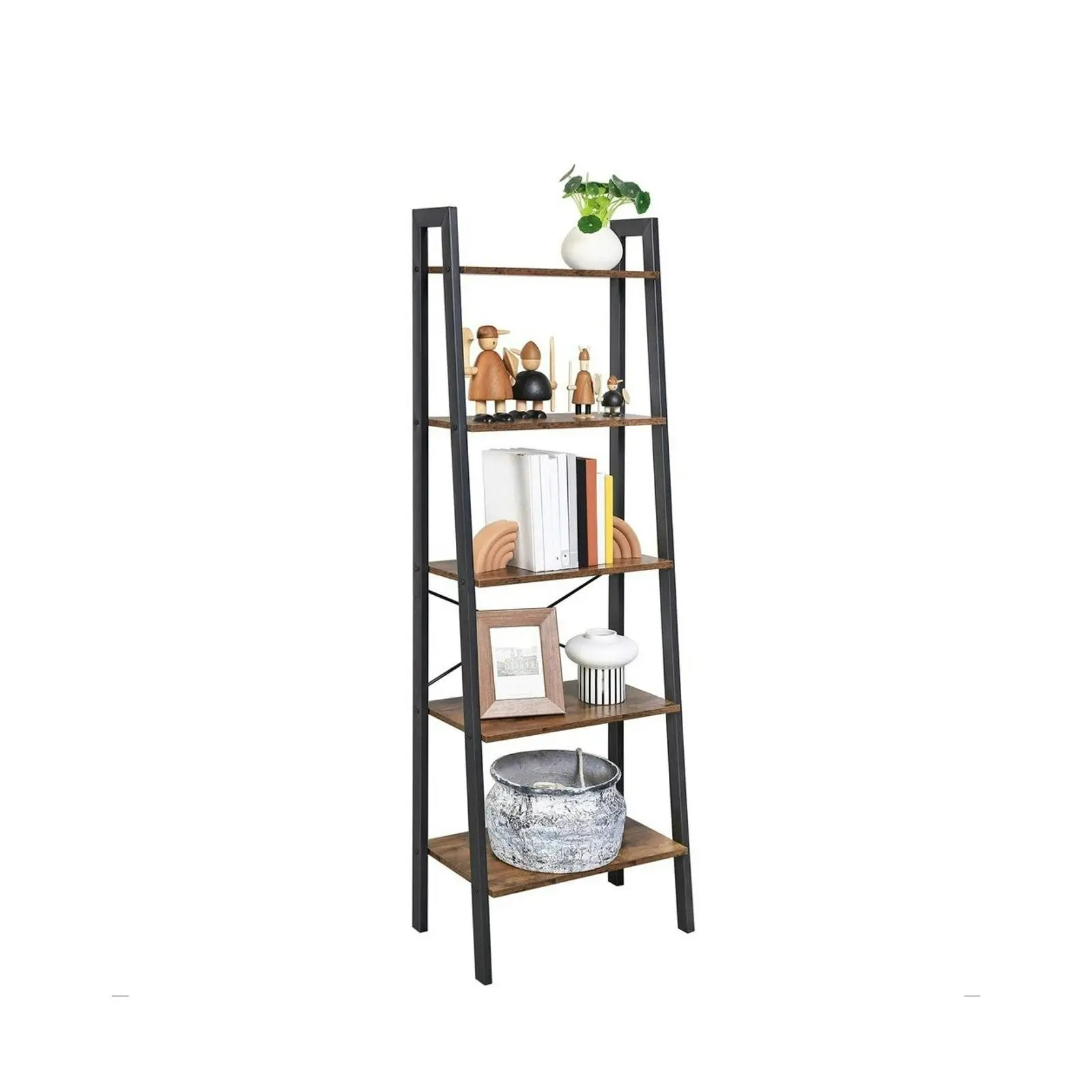 VASAGLE 5 Tier Bookcase Display Shelves Stand Bookshelf, Bookshelves - Rustic Brown