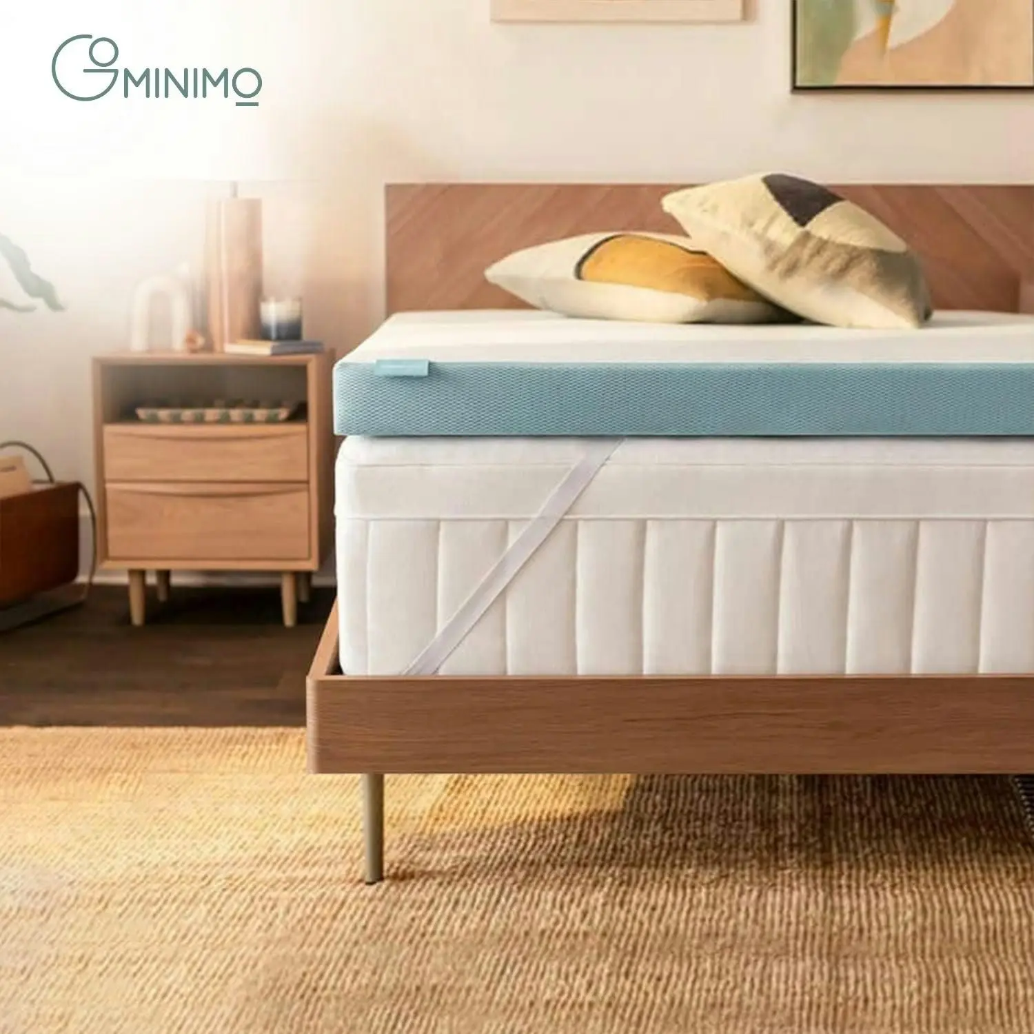 Gominimo Mattress Topper Queen Size Bed ( 5.08cm Thick , 203cm x 152cm ) Dual Layer Memory Foam