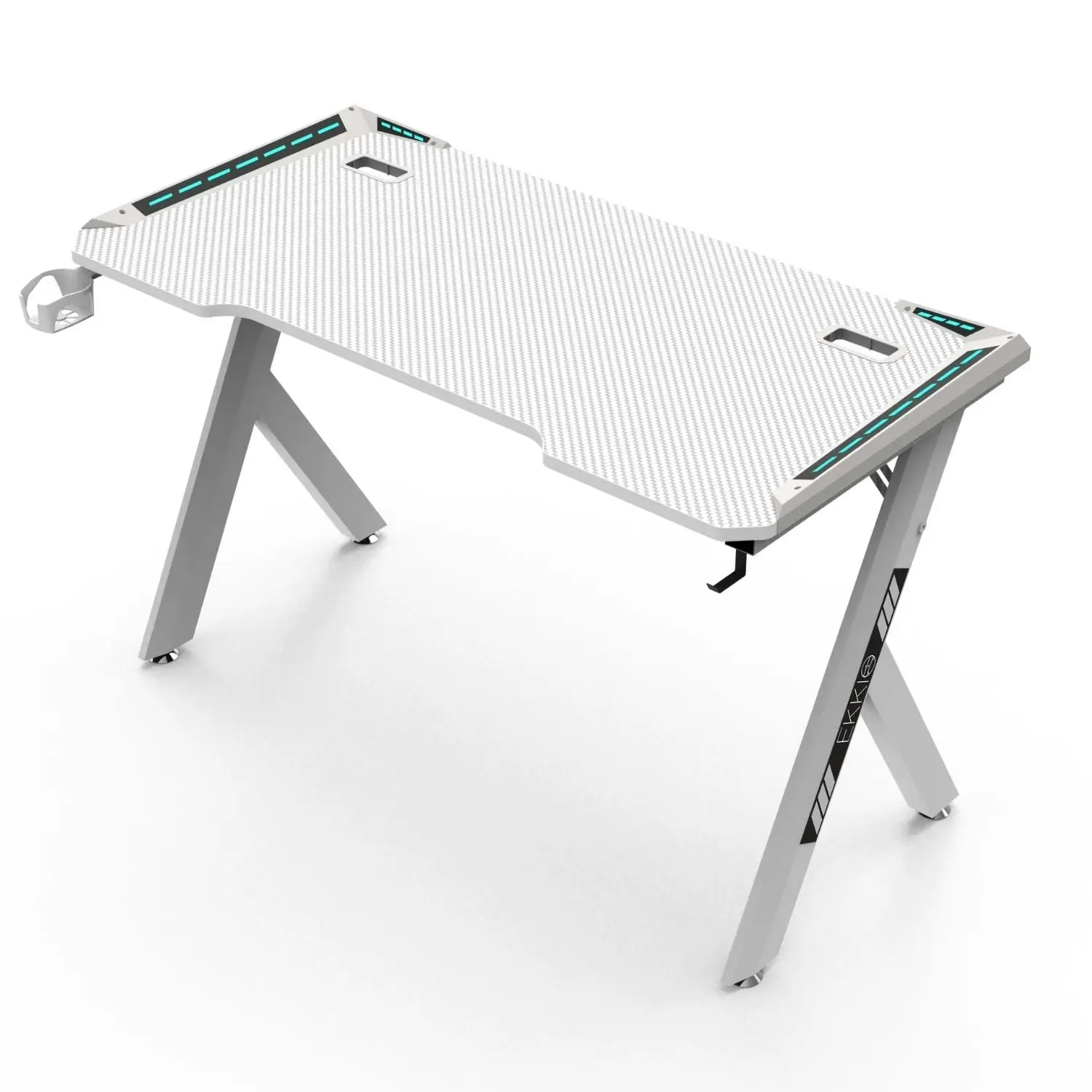 Ekkio RGB Gaming Desk Y Shape 140cm - White