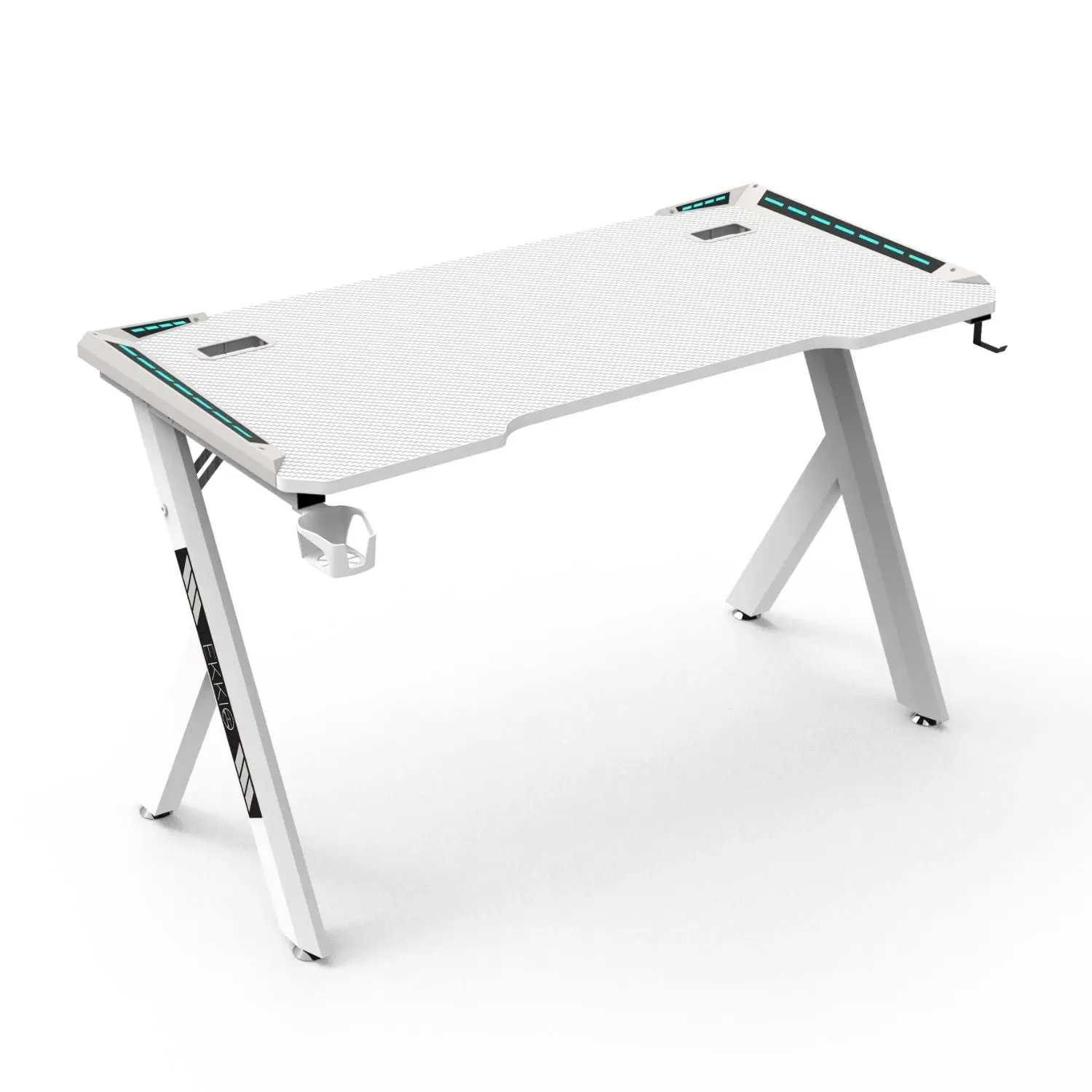 Ekkio RGB Gaming Desk Y Shape 140cm - White