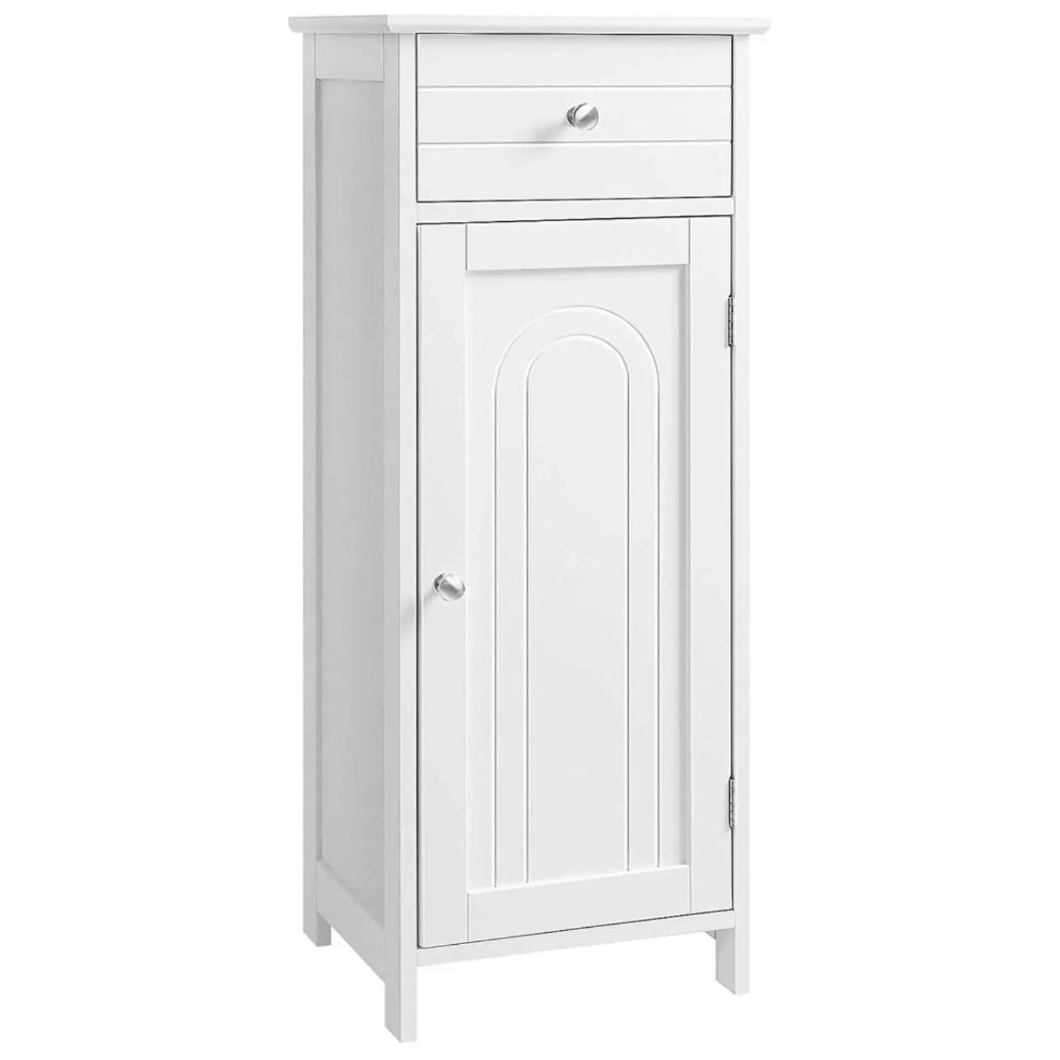 VASAGLE Bathroom Living Room Storage with Drawer Tall Floor Cabinet - White