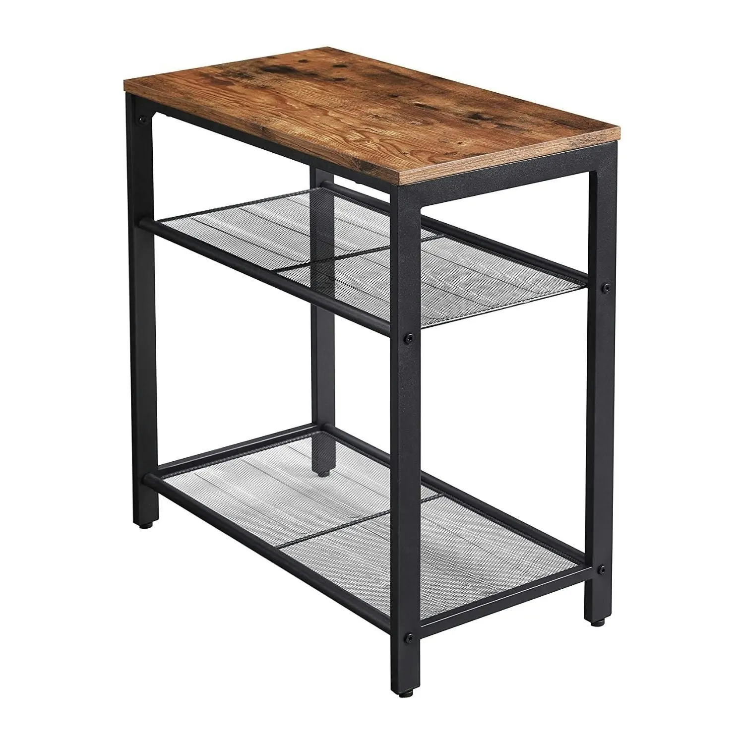 VASAGLE 3-Tier Industrial End Table Accent Table Sofa Coffee Table for Living Room Bedroom Office