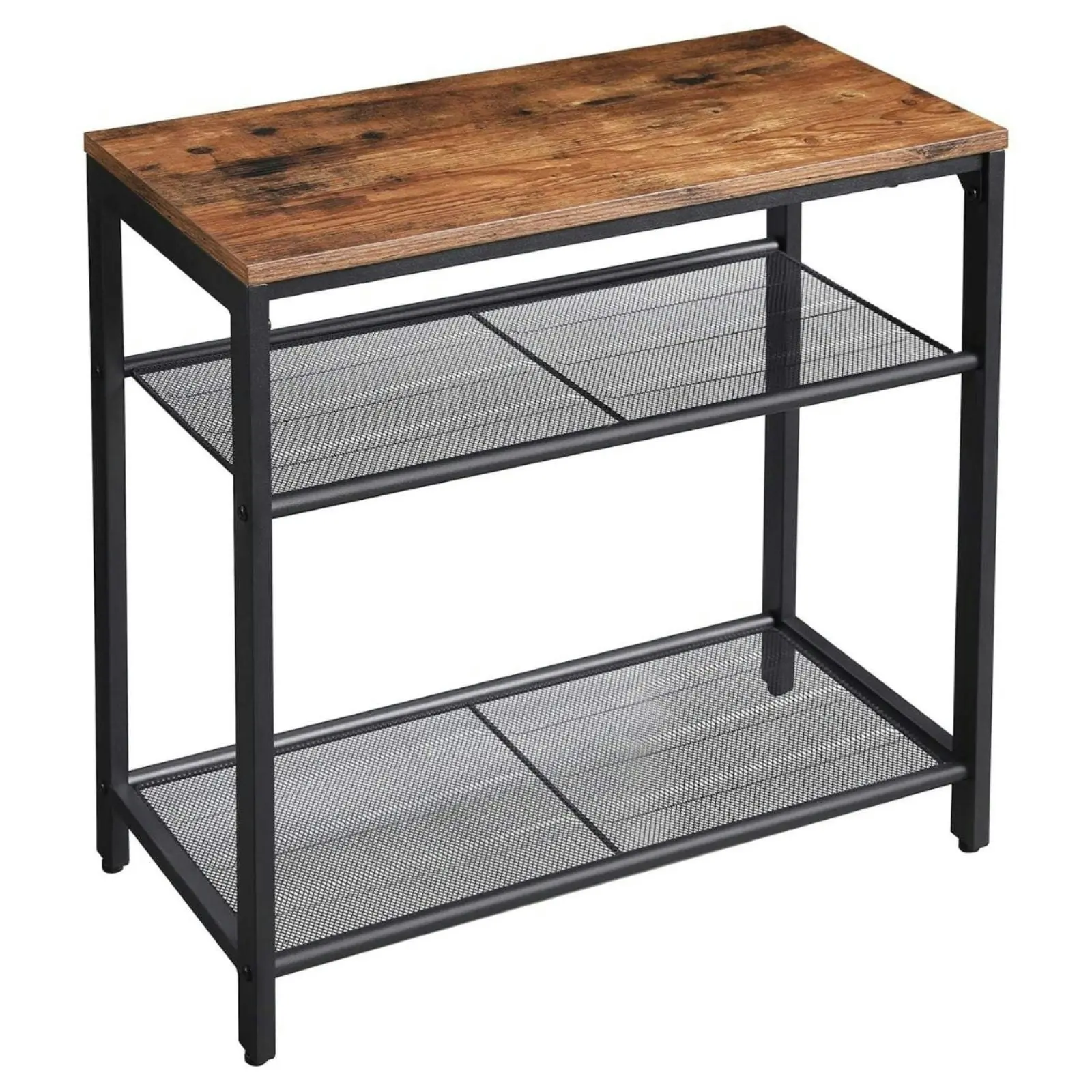 VASAGLE 3-Tier Industrial End Table Accent Table Sofa Coffee Table for Living Room Bedroom Office