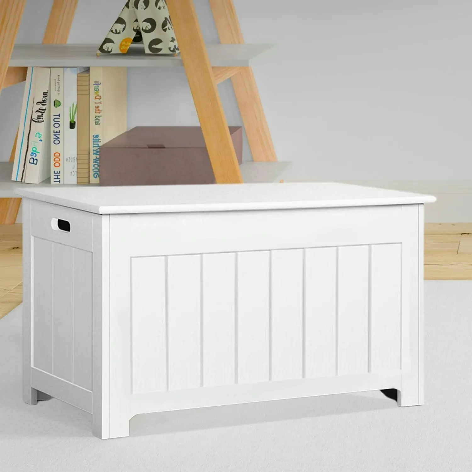 Gominimo Wooden Kids Toys Clothes Blanket Chest Storage Box - White