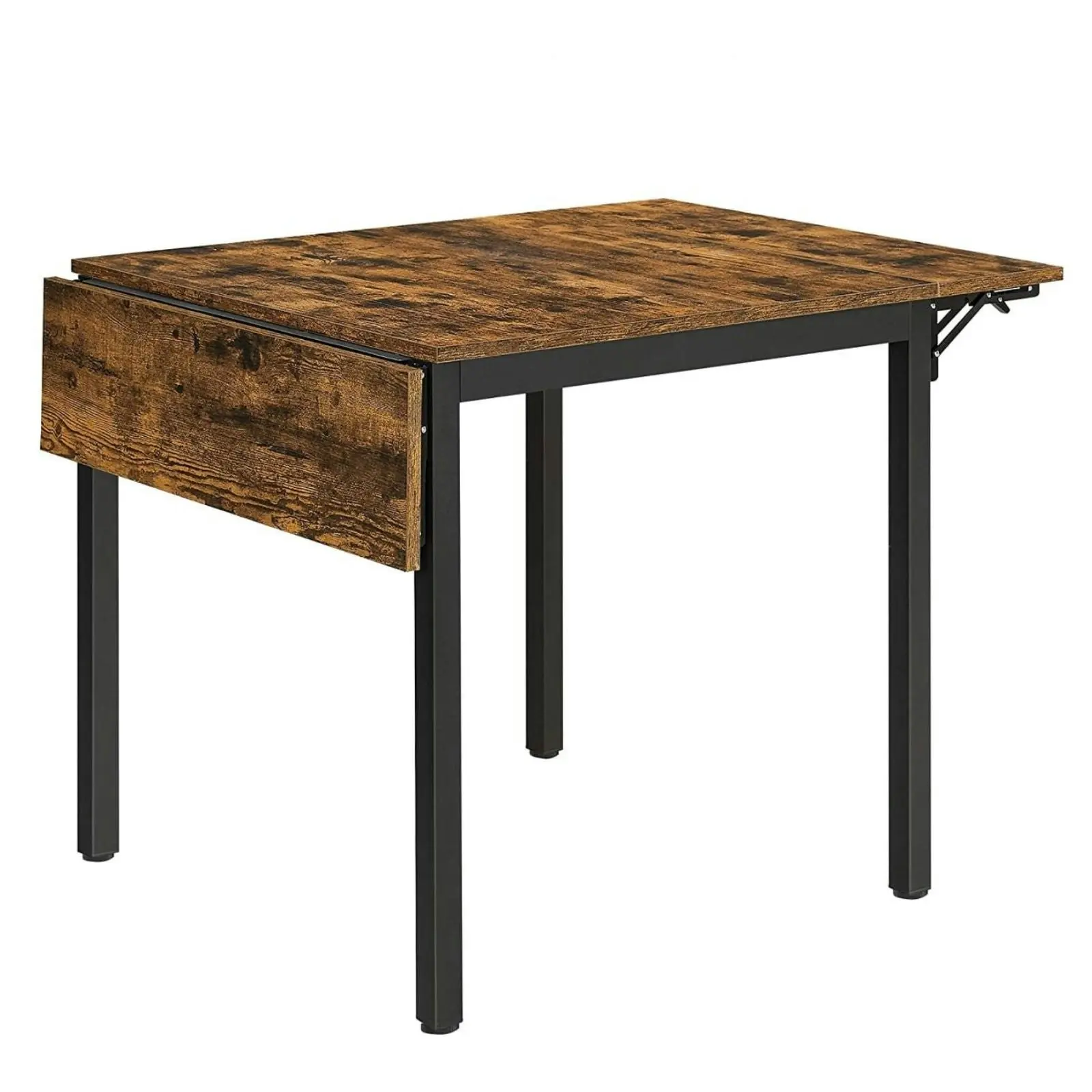 VASAGLE Drop Leaf Extendable Desk for Kitchen Restaurant Cafe Dining Table - Rustic Brown