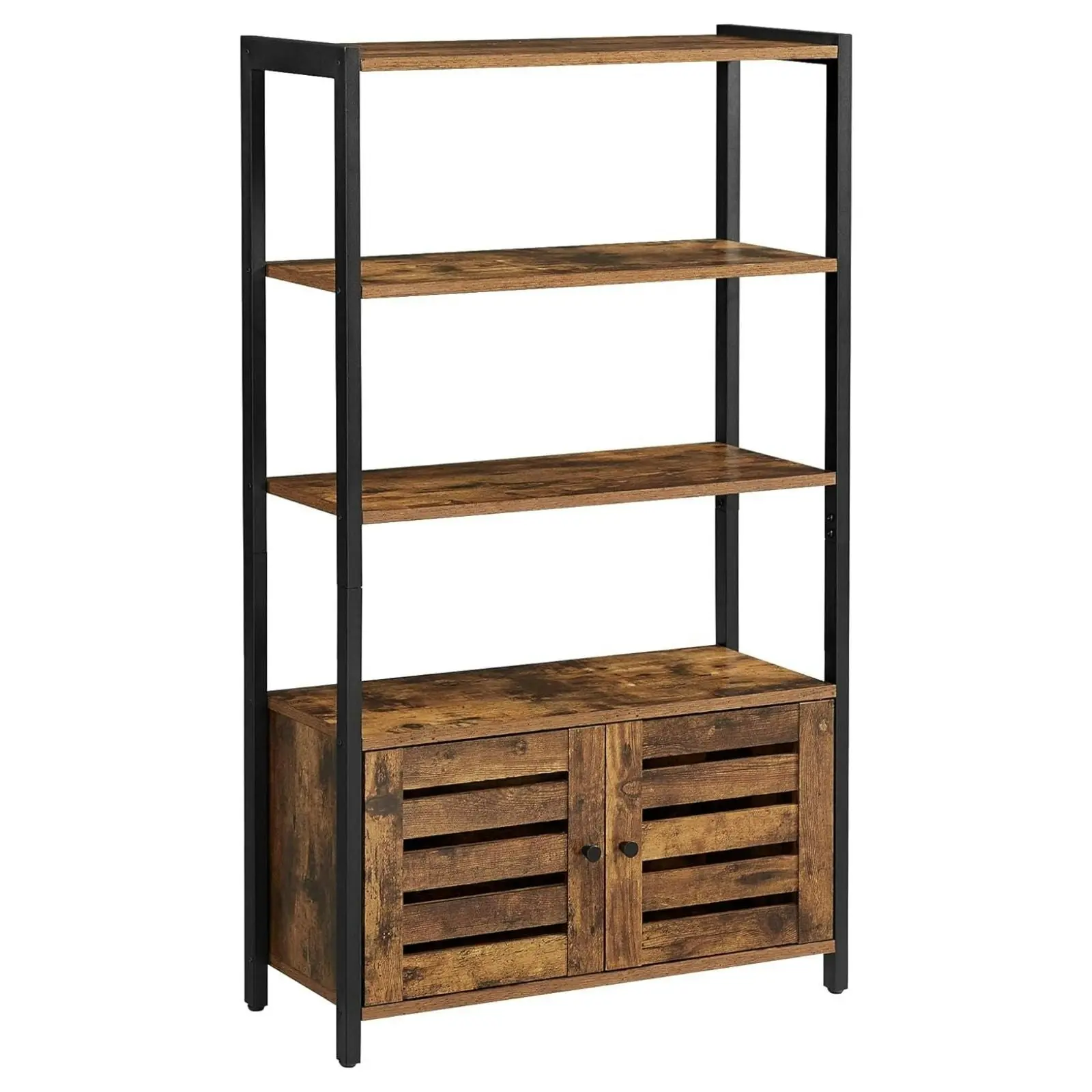 VASAGLE Multipurpose Storage Rack Cabinet Cupboard For Home Deco 3 Shelf Bookshelf - Rustic Brown