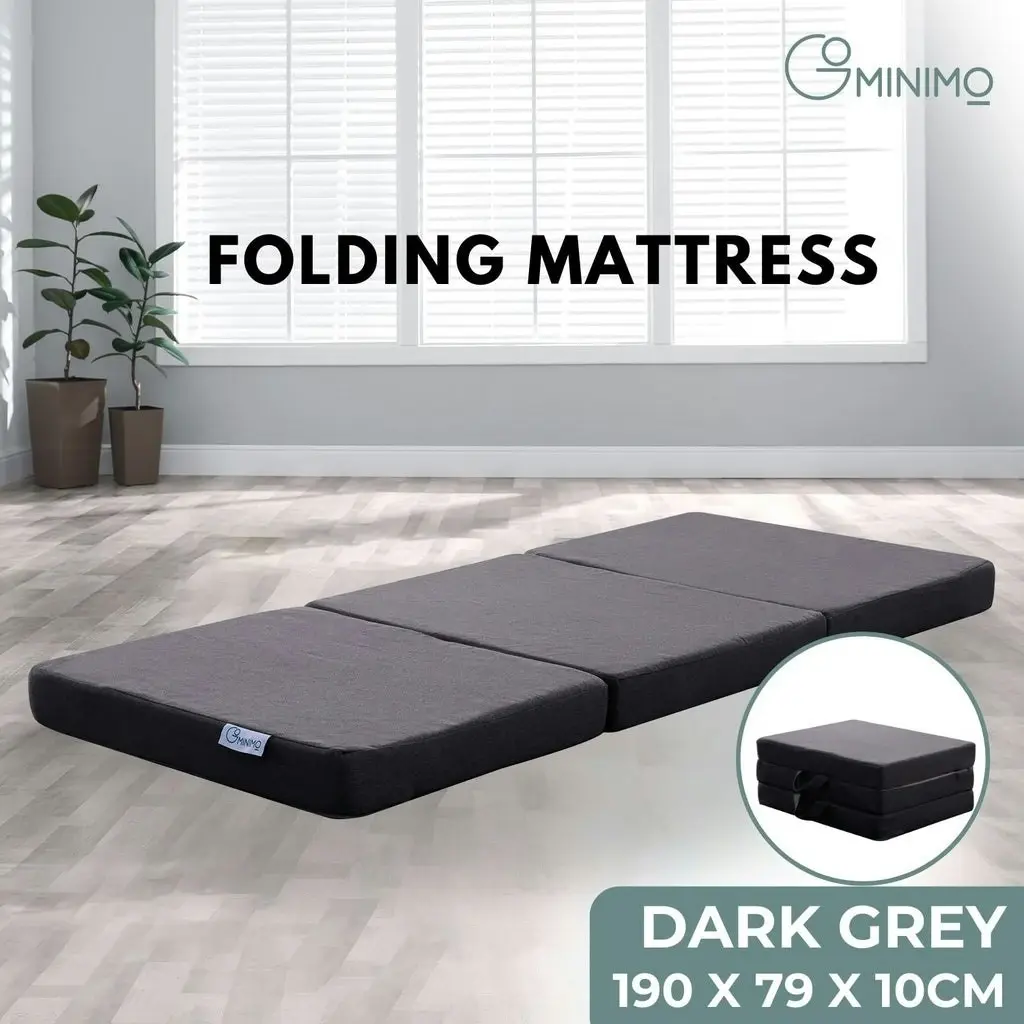 Gominimo Foldable Foam Mattresses Single Portable Camping Sofa Bed Dark Grey