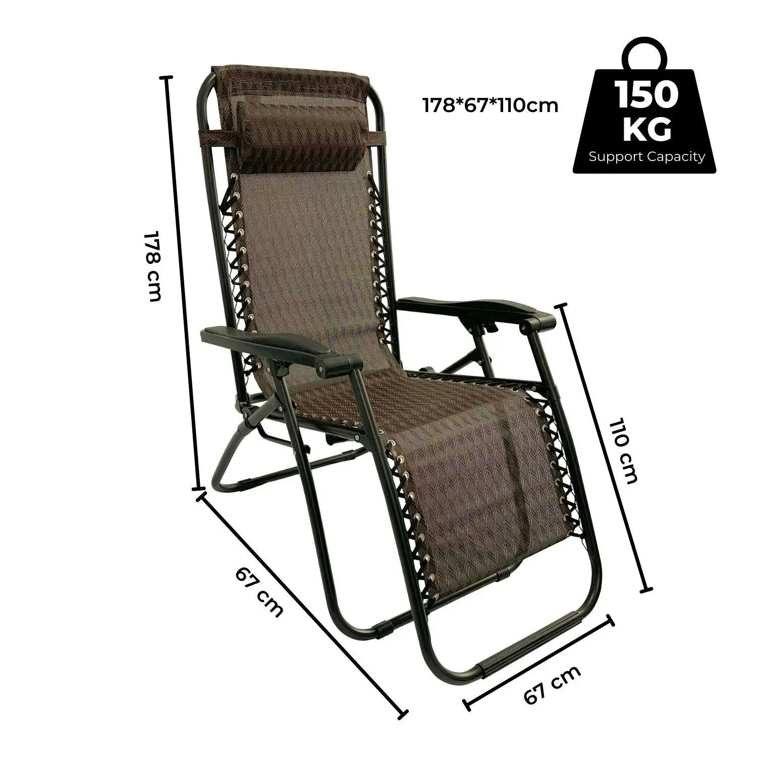 Kiliroo Outdoor Folding Reclining Camping Beach Chair with Breathable Mesh Argyle