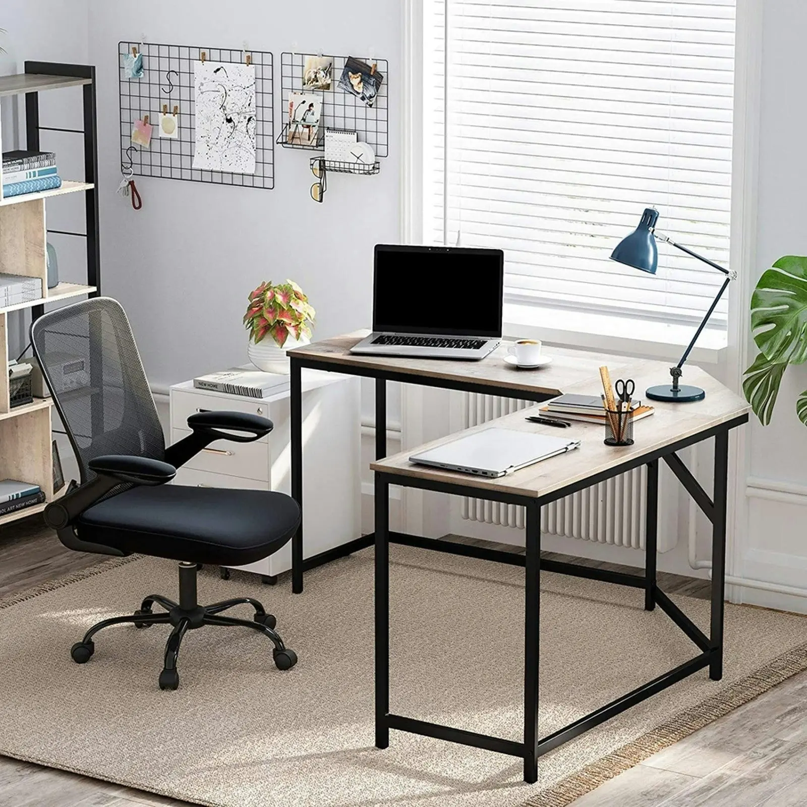 VASAGLE L-Shaped Computer Desk Greige