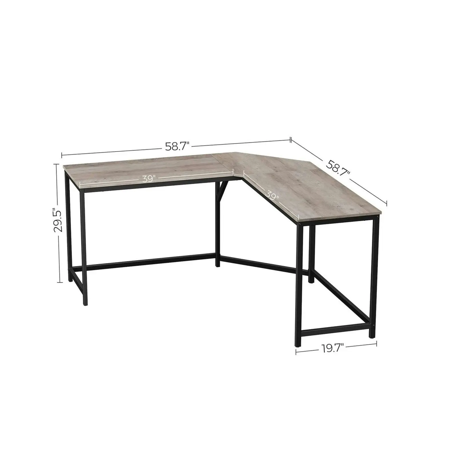 VASAGLE L-Shaped Computer Desk Greige