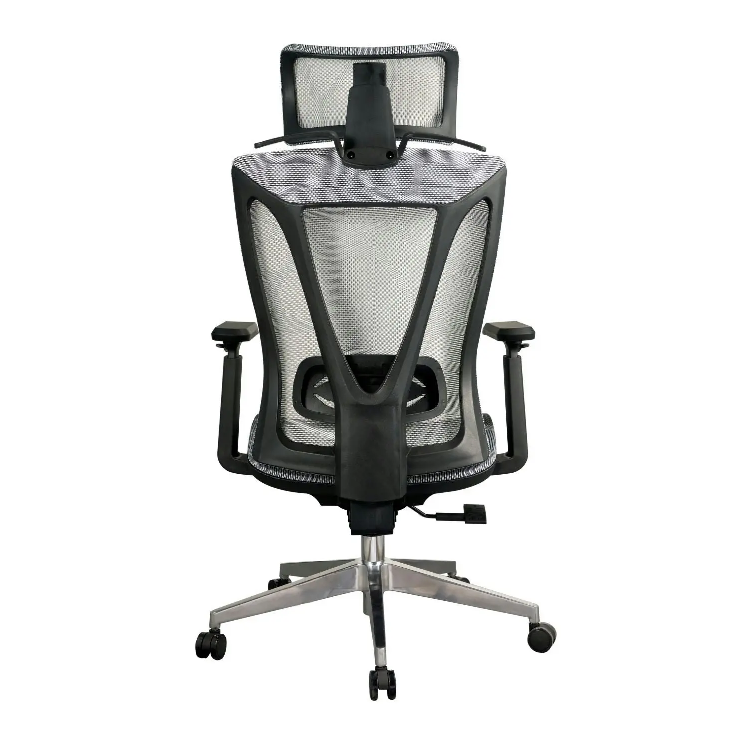 Ekkio Byron Ergonomic Office Chair w/ Wide Tall S-shaped Backrest Design - Silver