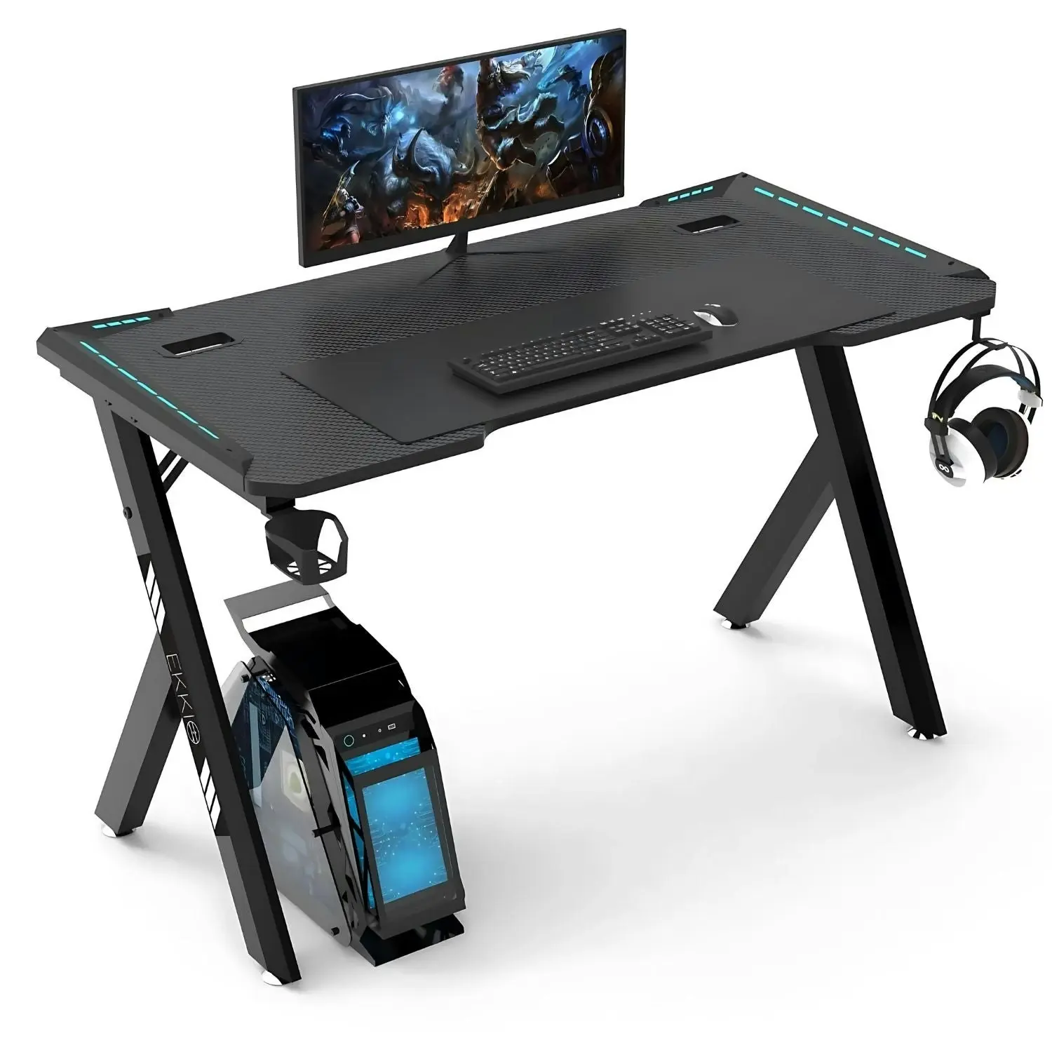 Ekkio RGB Gaming Desk Y Shape 100cm - Black