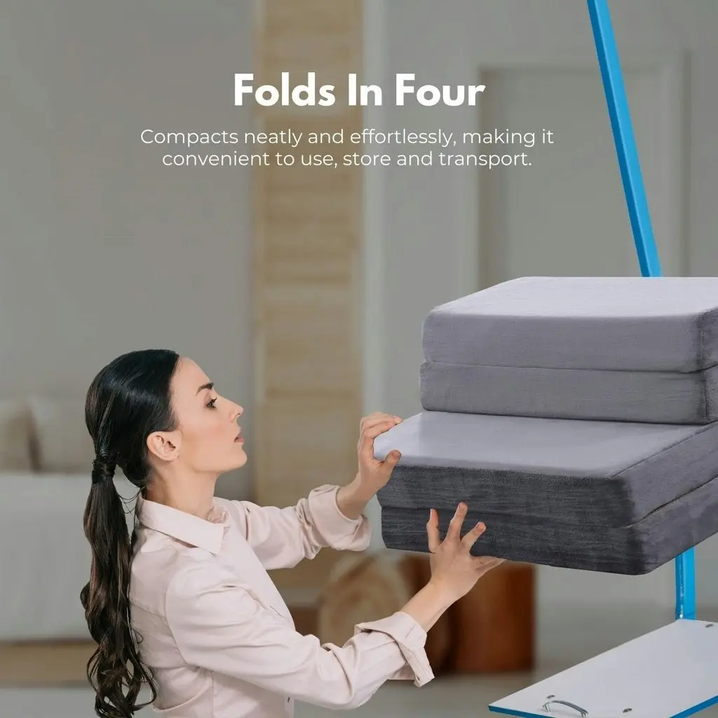 Gominimo Foldable Mattresses With Memory Foam Mattress Topper Single Portable