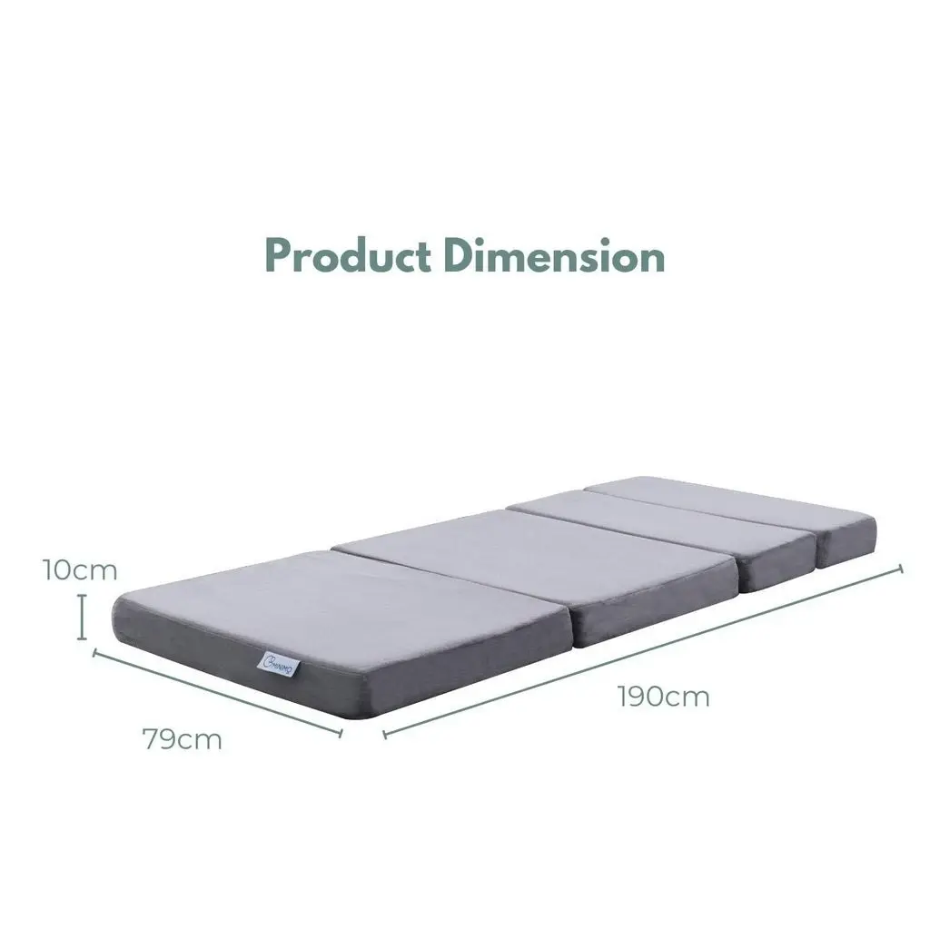 Gominimo Foldable Mattresses With Memory Foam Mattress Topper Single Portable