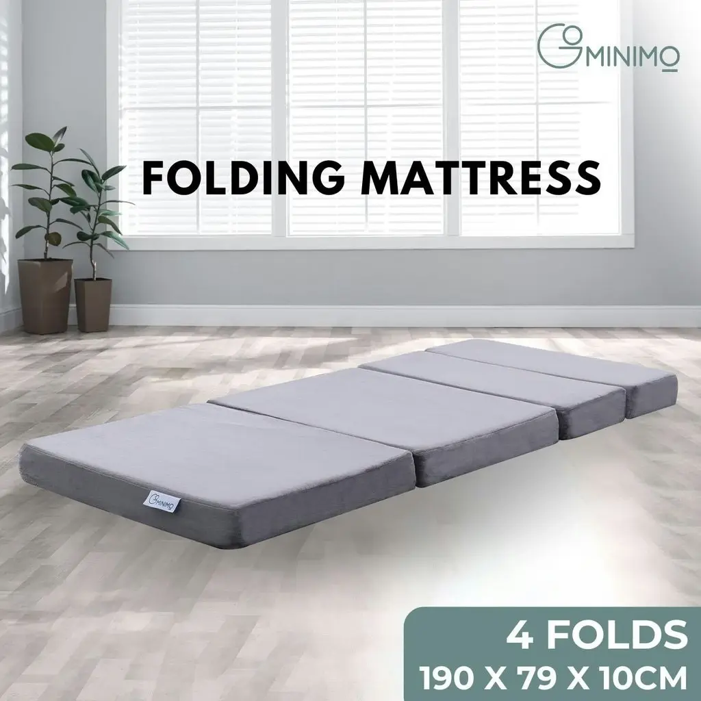 Gominimo Foldable Mattresses With Memory Foam Mattress Topper Single Portable