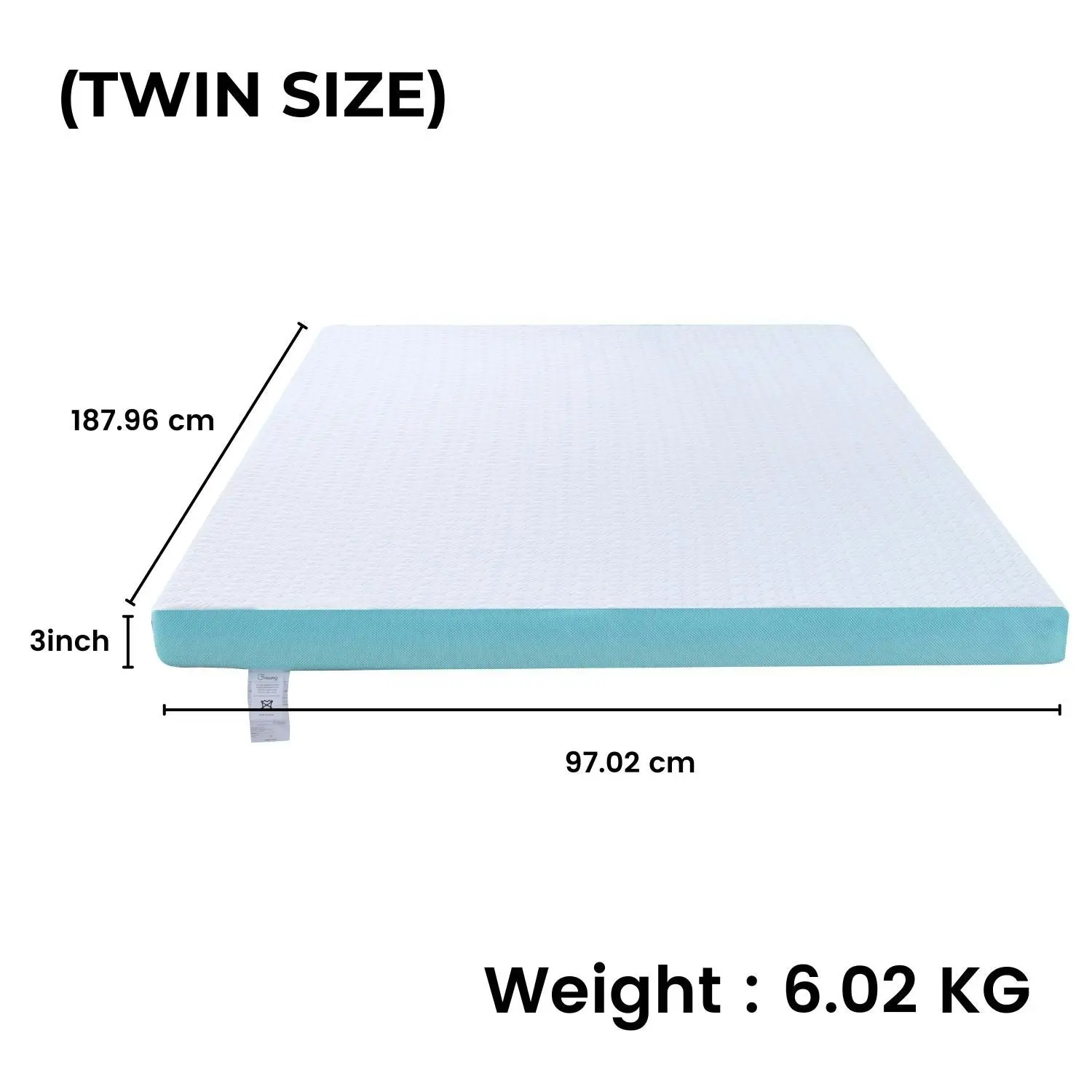 Gominimo Mattress Topper Single Size Bed ( 7.5cm Thick , 188cm x 97cm ) Dual Layer Memory Foam