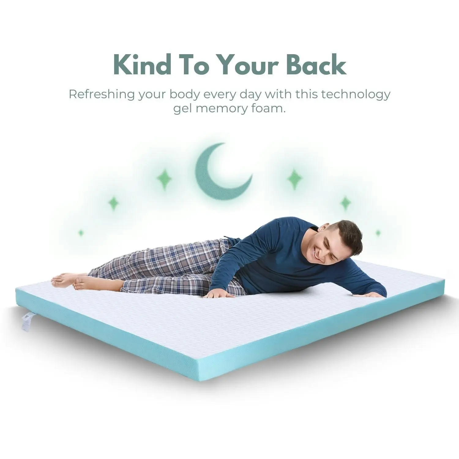 Gominimo Mattress Topper Single Size Bed ( 7.5cm Thick , 188cm x 97cm ) Dual Layer Memory Foam