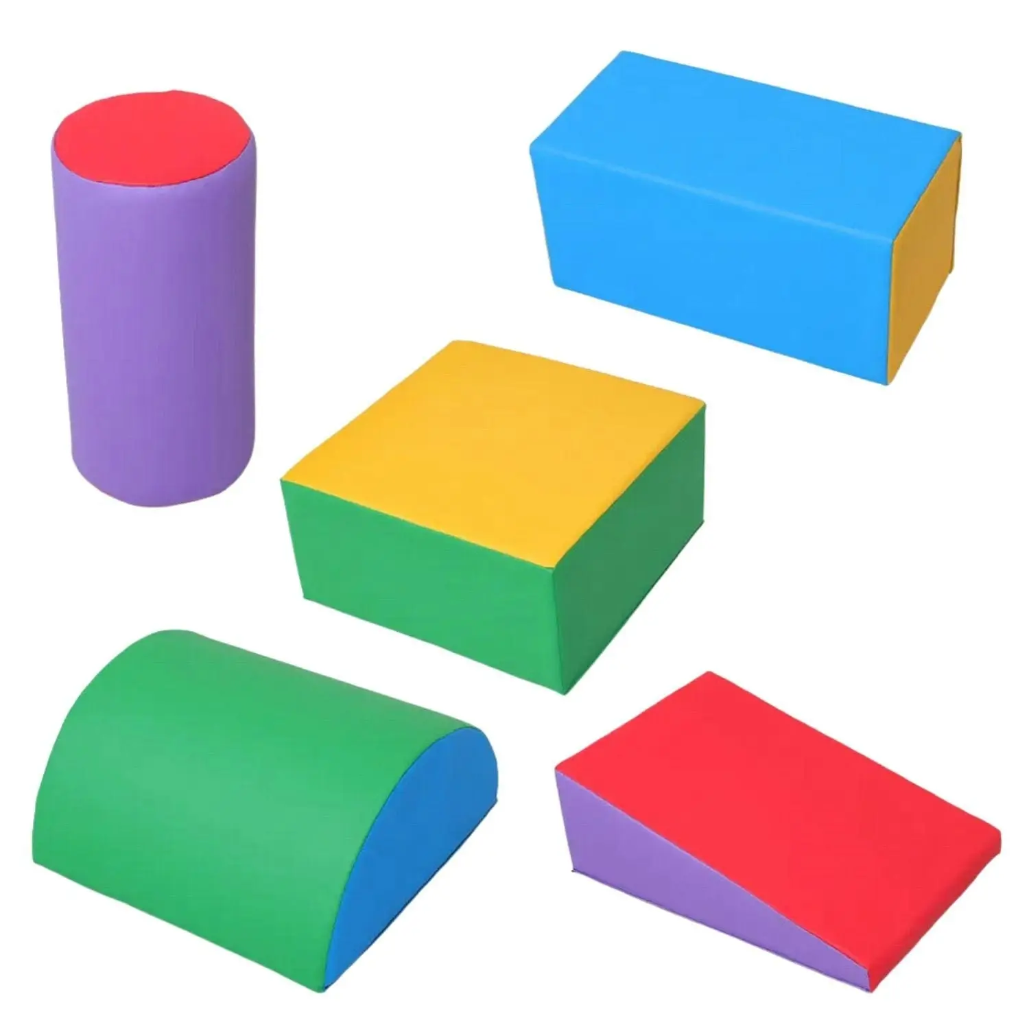 Gominimo 5PCS Soft Foam Blocks Indoor Climbing Playset for Babies and Kids