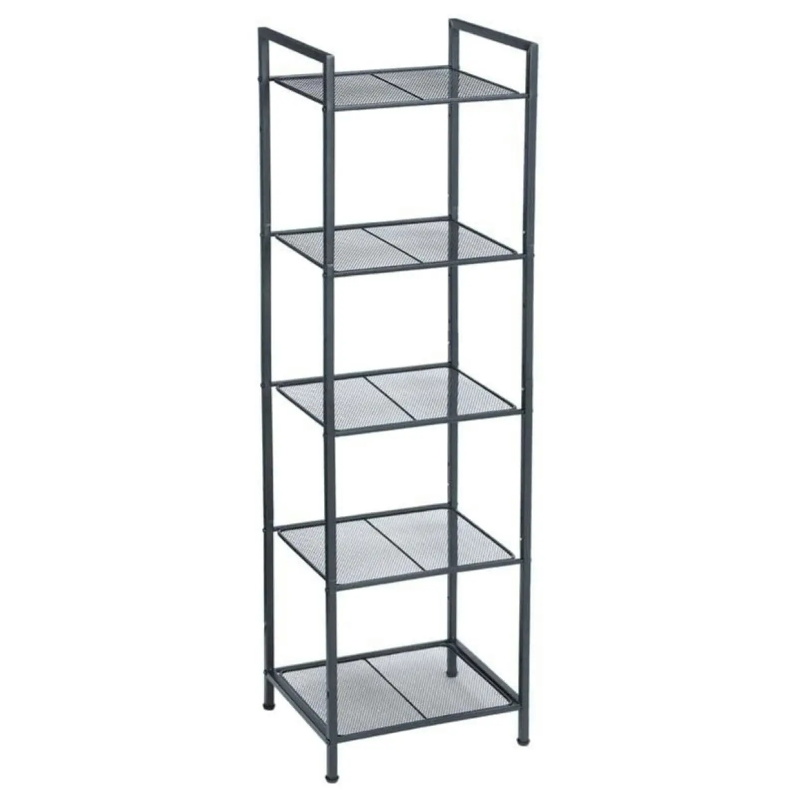 SONGMICS Bathroom Shelf 5-Tier Storage Rack with Adjustable Shelf Black