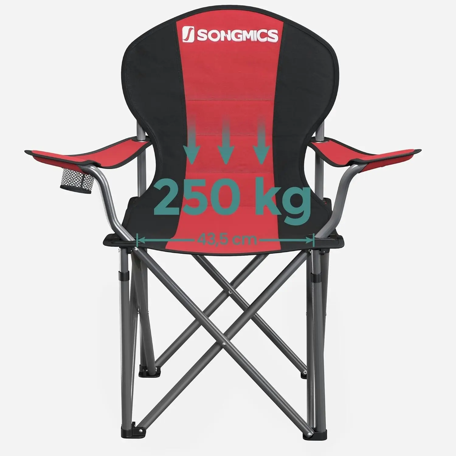 SONGMICS Beach Picnic Outdoor Fishing Portable Chairs Folding Camping Chair - Red