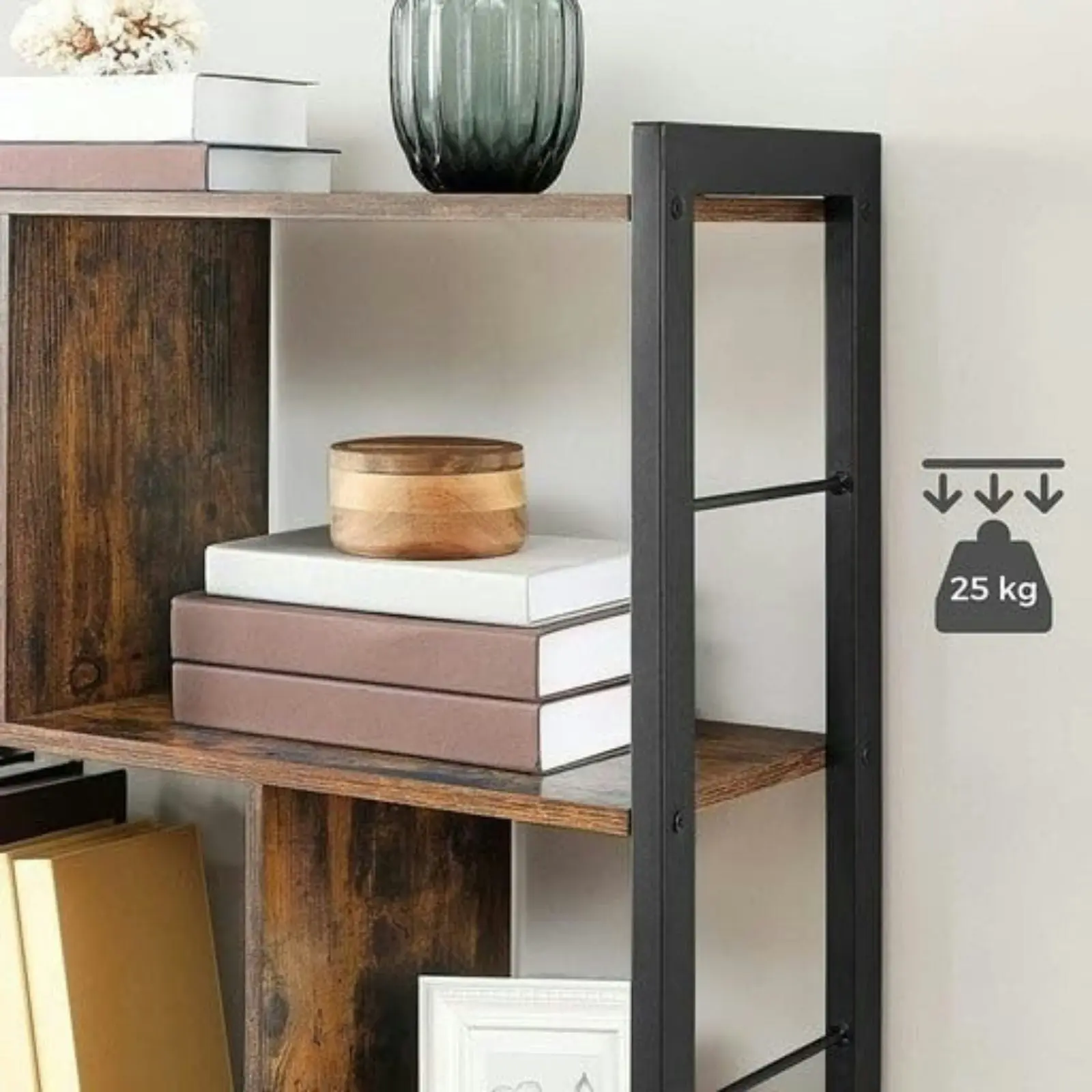 VASAGLE Sturdy Space Saving Bookshelf Rustic Brown And Black