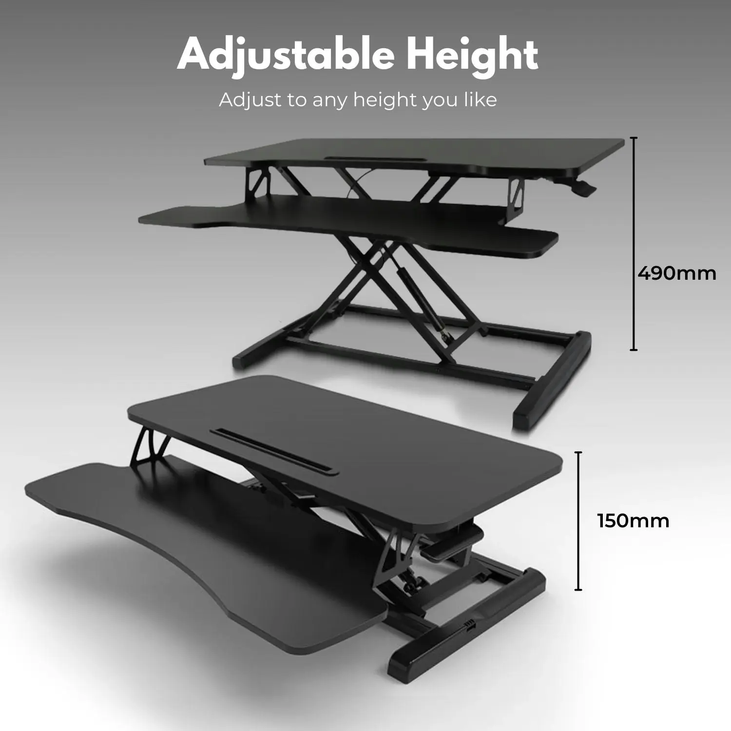 Ekkio Standing Desk Riser Height Adjustable Stand Up Sit Computer Laptop