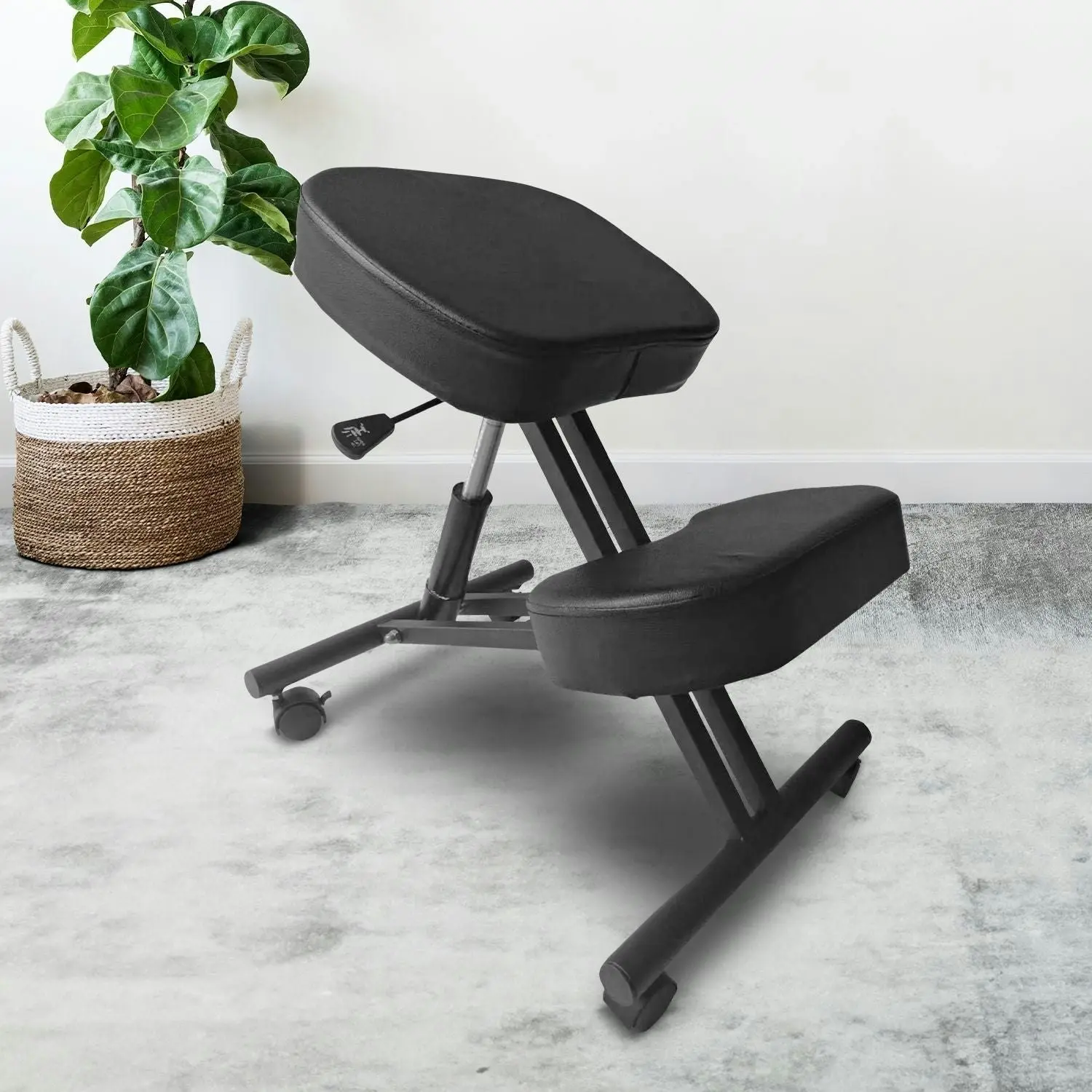 Ekkio Adjustable Ergonomic Kneeling Chair Stretch Stress Knee Office Seat Black