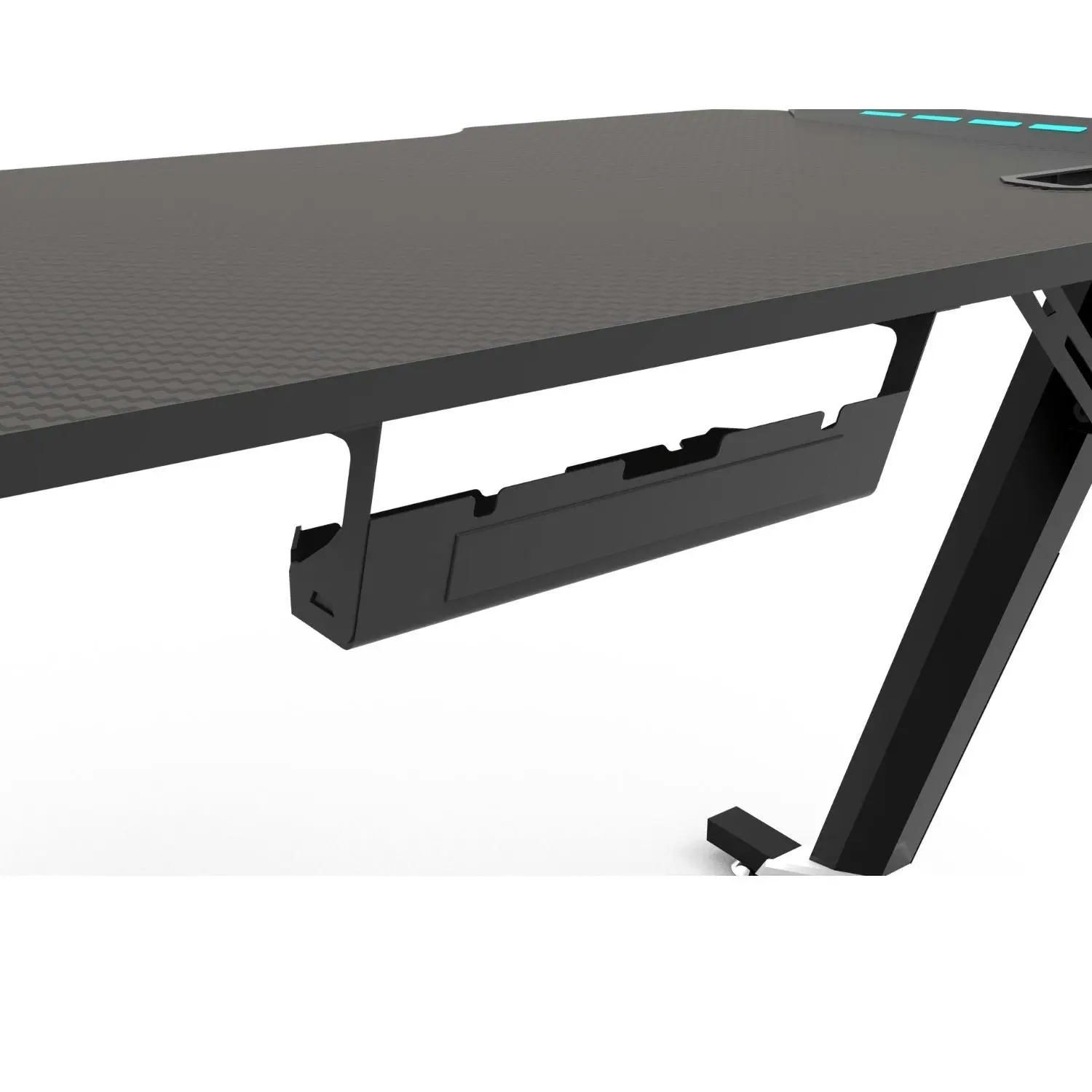 Ekkio 120cm Office Home Z Shape RGB Gaming Table Computer Desk - Black