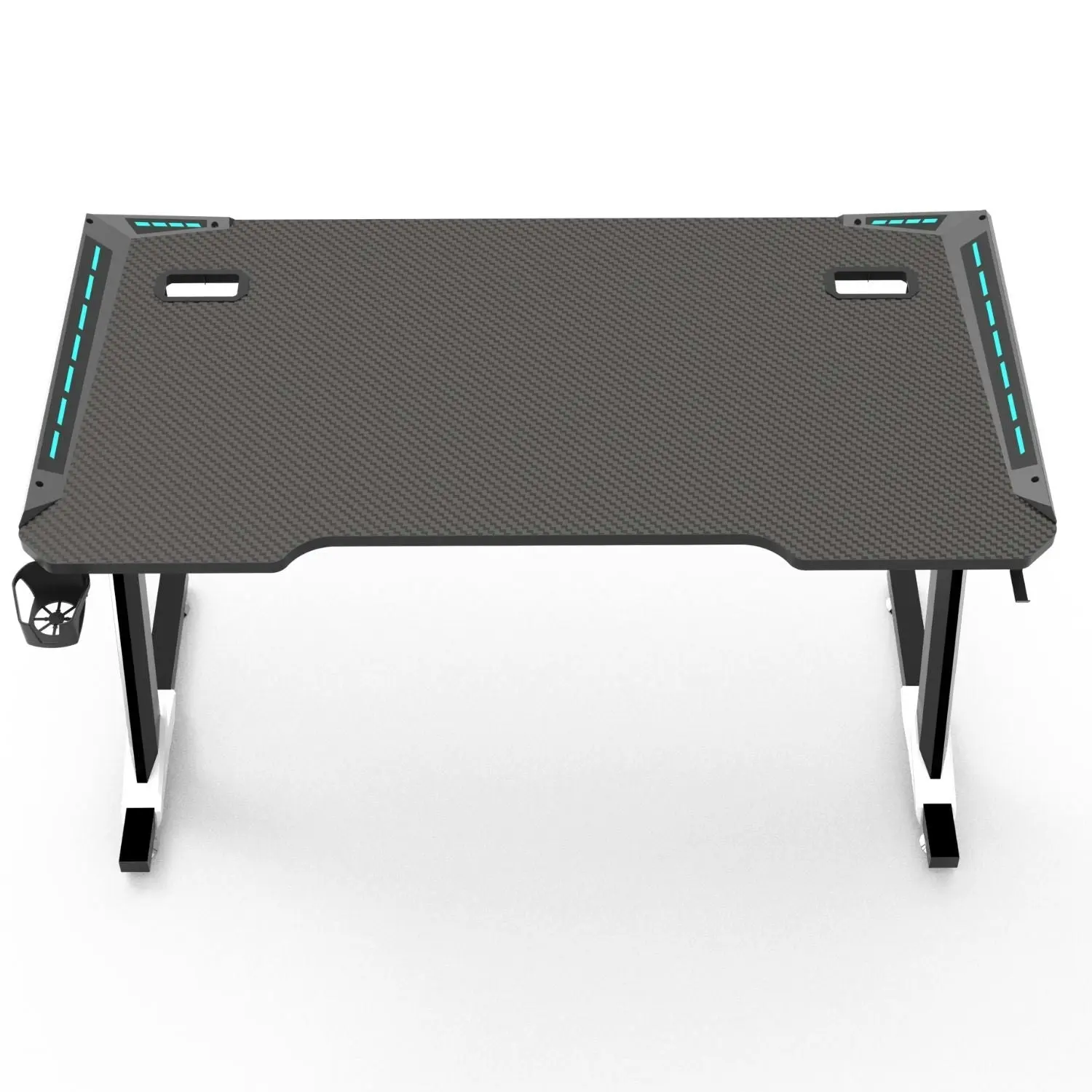 Ekkio 120cm Office Home Z Shape RGB Gaming Table Computer Desk - Black