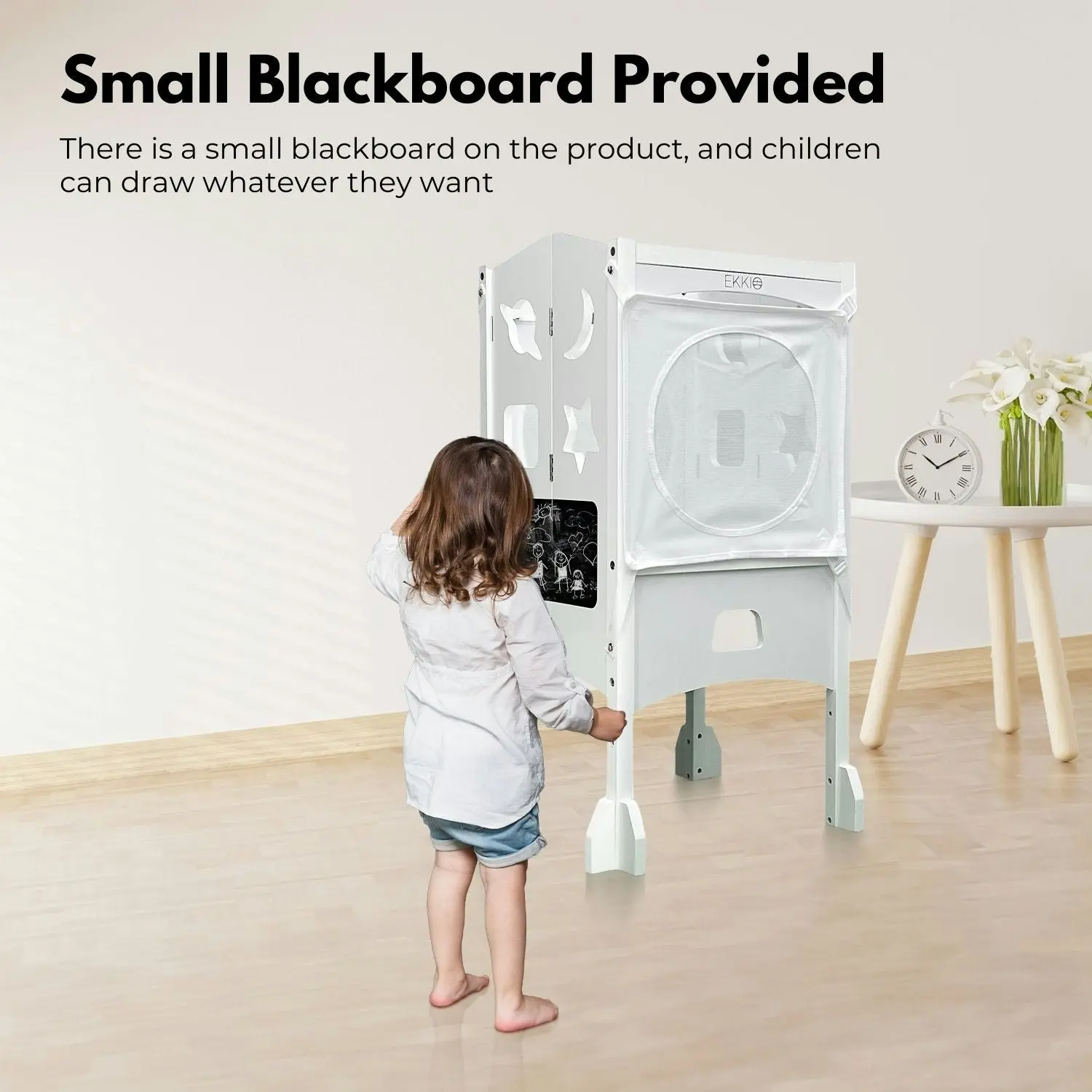 Ekkio Include Food Ingredient Cook Toys Chalkboard Kid Kitchen Helper Step Stool