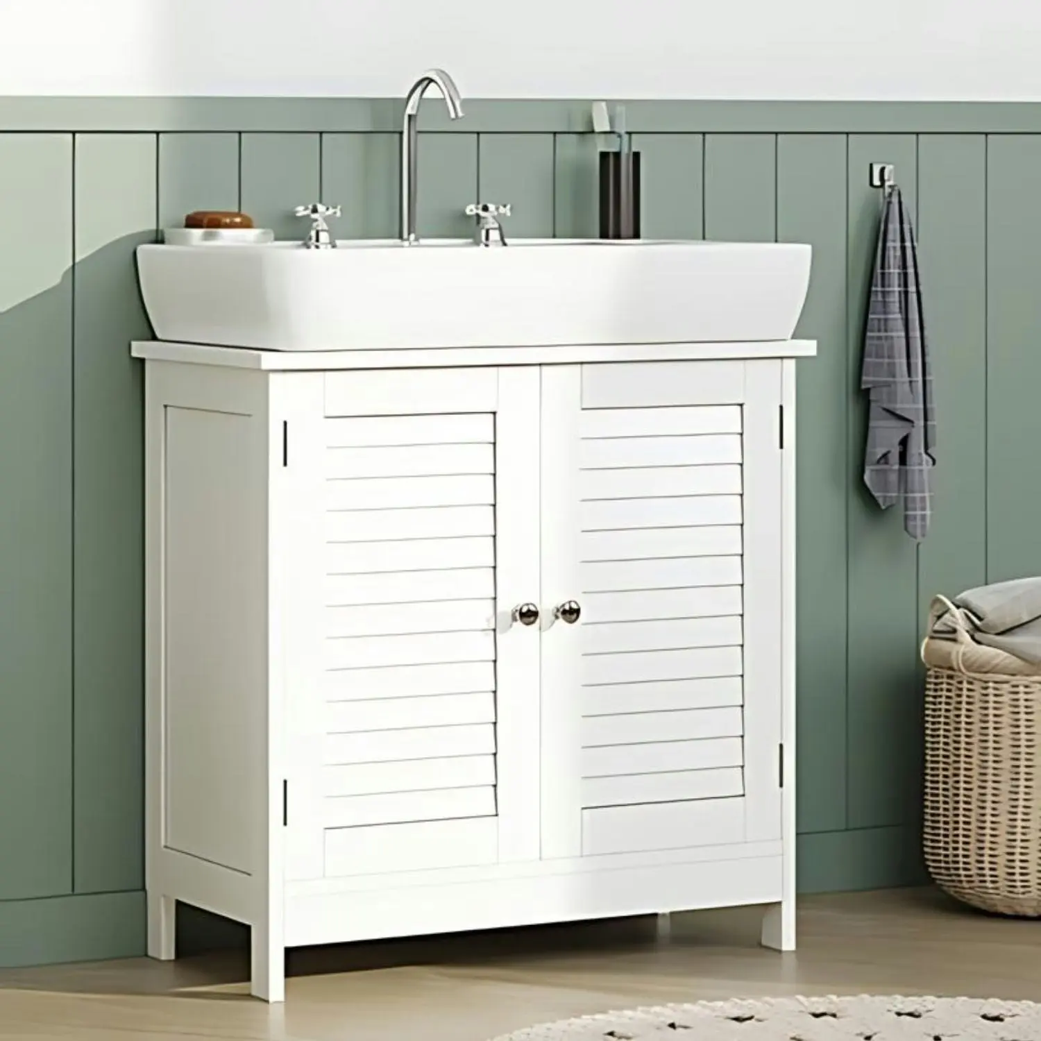 VASAGLE Under Sink Storage Sink Cabinet Bathroom Undersink Vanity - White