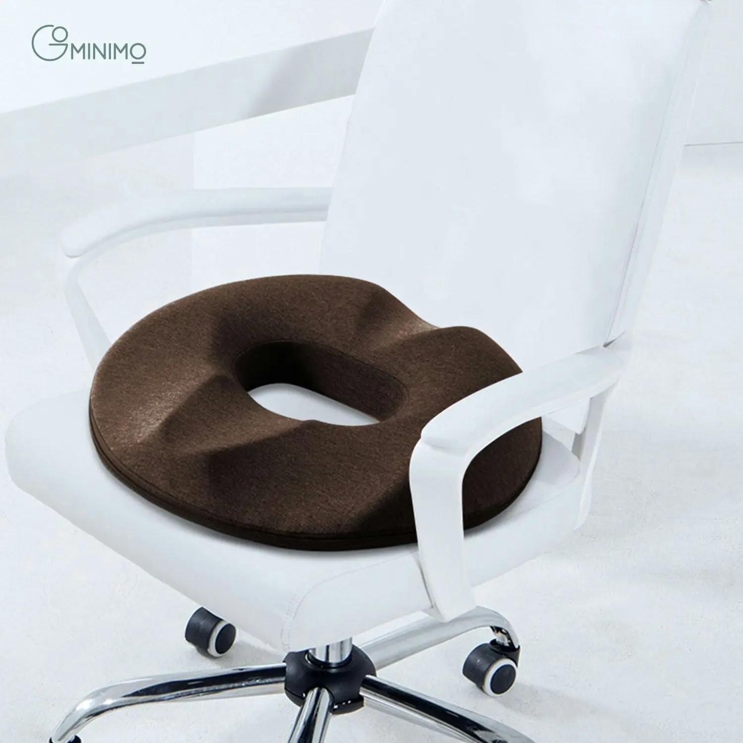 Gominimo Premium Quality Memory Foam Seat for Home Office O Shape Brown